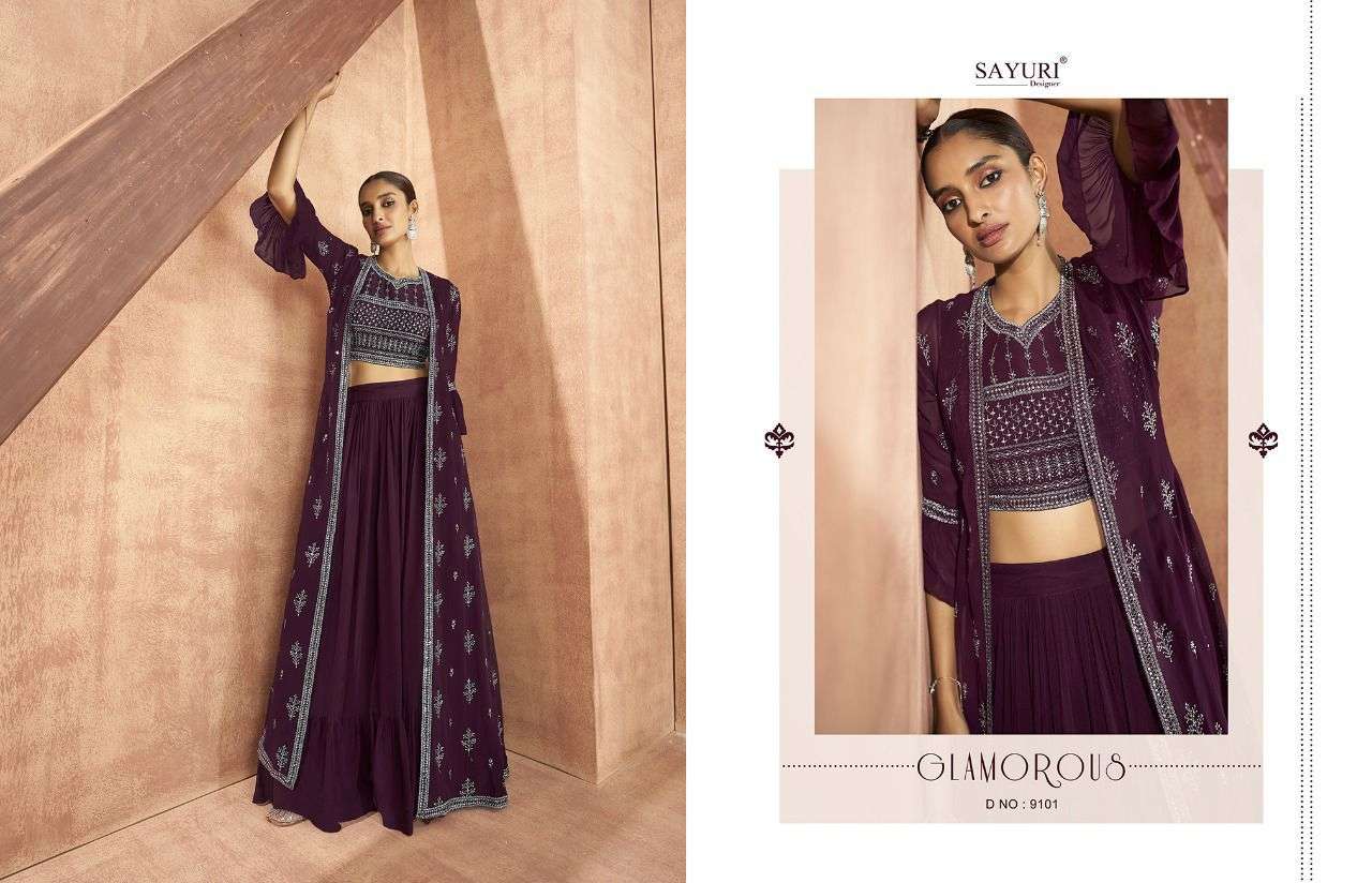 Attires By Sayuri 9101 To 9104 Series Designer Stylish Fancy Colorful Beautiful Party Wear & Ethnic Wear Collection Real Georgette Kurtis With Bottom At Wholesale Price