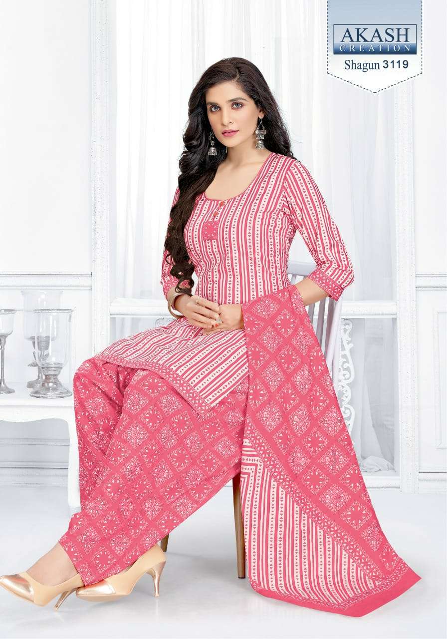 SHAGUN VOL-31 BY AKASH CREATION 3101 TO 3125 SERIES BEAUTIFUL SUITS COLORFUL STYLISH FANCY CASUAL WEAR & ETHNIC WEAR PURE COTTON DRESSES AT WHOLESALE PRICE