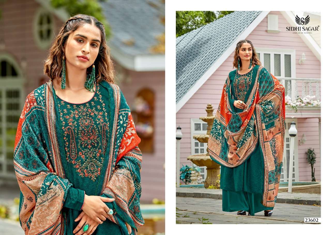 BELLE BY SIDDHI SAGAR 23601 TO 23608 SERIES BEAUTIFUL STYLISH SUITS FANCY COLORFUL CASUAL WEAR & ETHNIC WEAR & READY TO WEAR PURE PASHMINA PRINTED DRESSES AT WHOLESALE PRICE