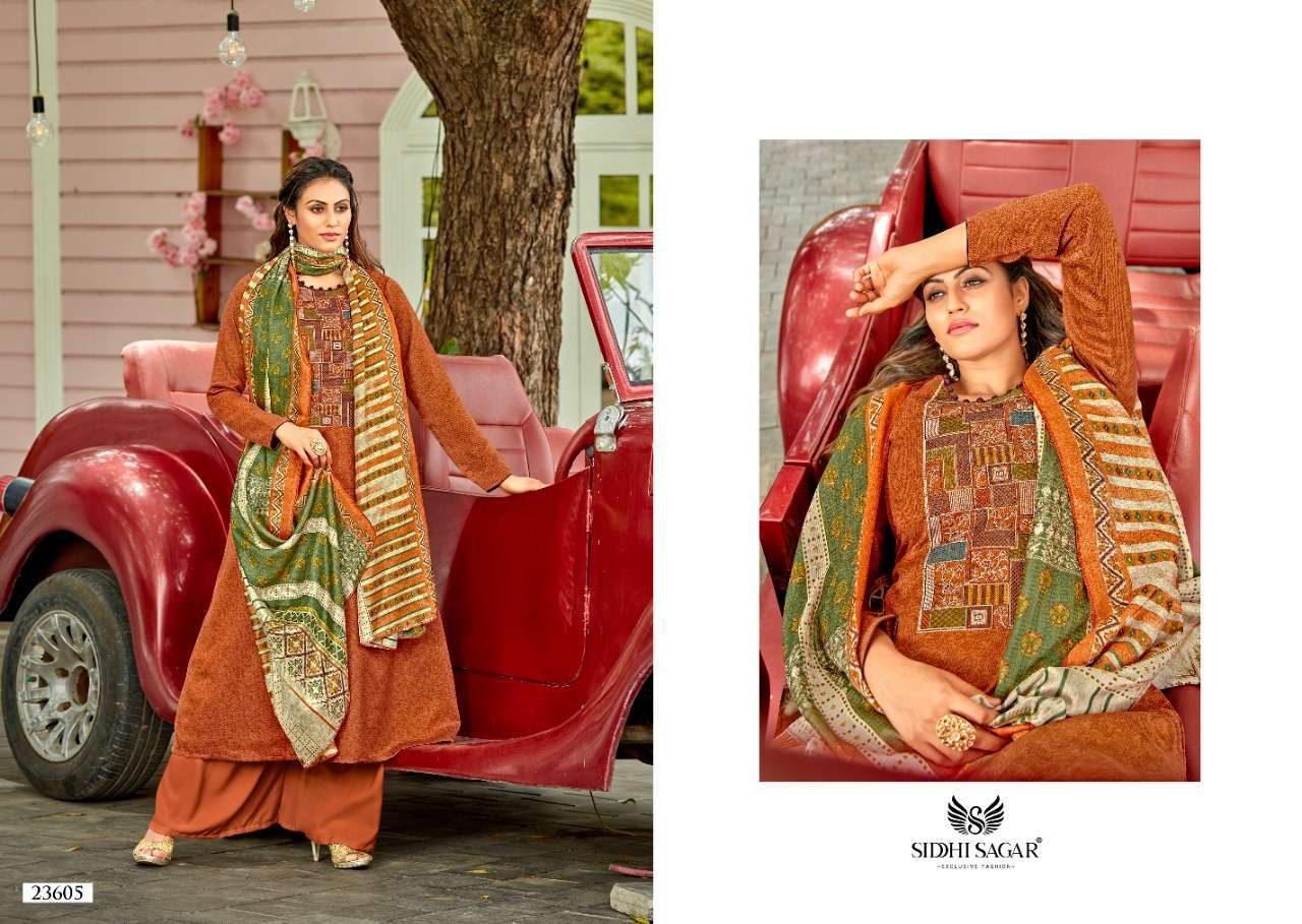 BELLE BY SIDDHI SAGAR 23601 TO 23608 SERIES BEAUTIFUL STYLISH SUITS FANCY COLORFUL CASUAL WEAR & ETHNIC WEAR & READY TO WEAR PURE PASHMINA PRINTED DRESSES AT WHOLESALE PRICE