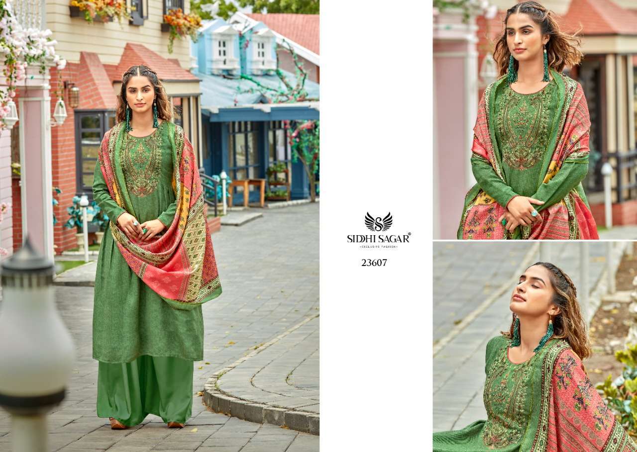 BELLE BY SIDDHI SAGAR 23601 TO 23608 SERIES BEAUTIFUL STYLISH SUITS FANCY COLORFUL CASUAL WEAR & ETHNIC WEAR & READY TO WEAR PURE PASHMINA PRINTED DRESSES AT WHOLESALE PRICE