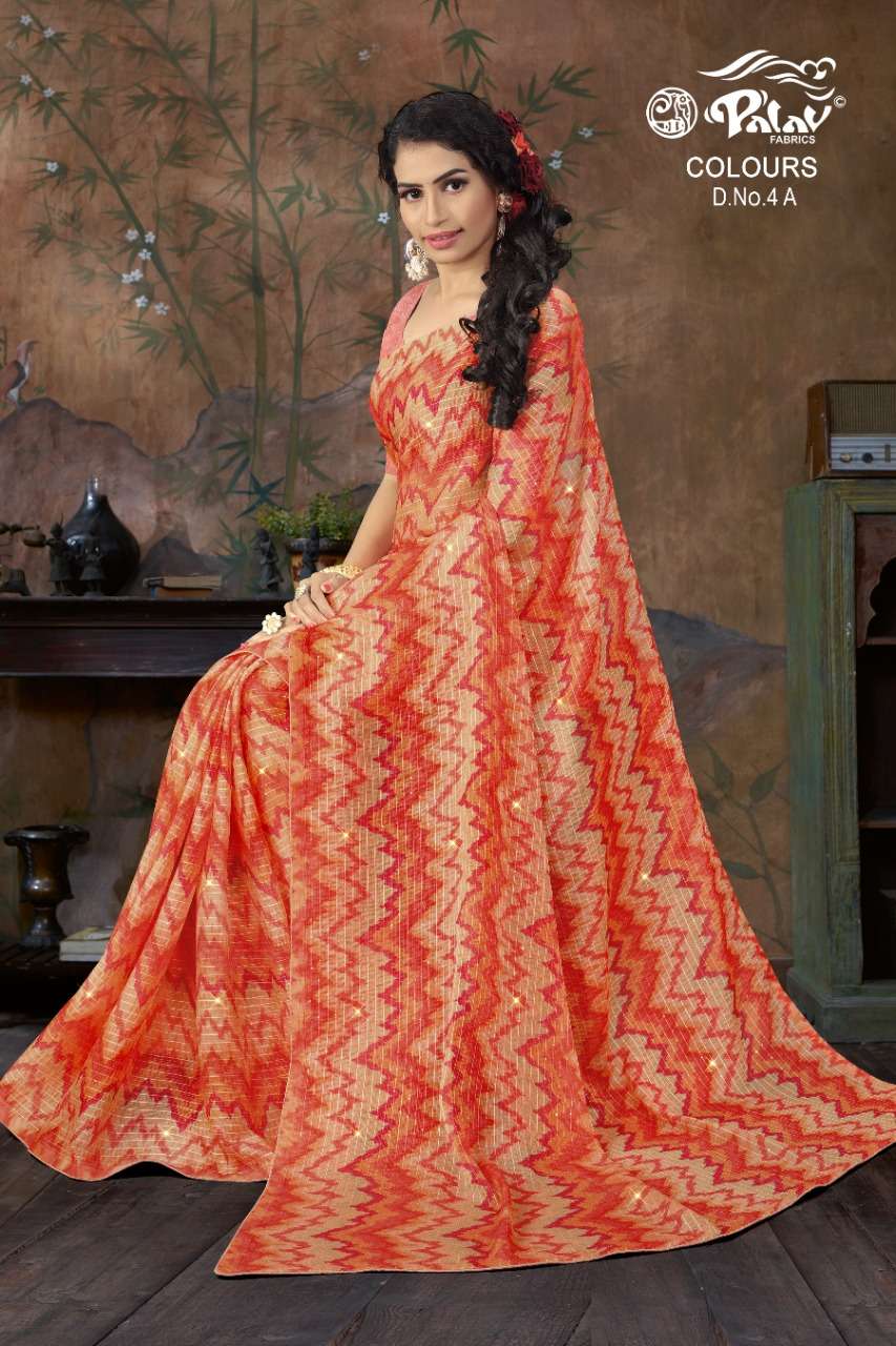 COLOURS BY PALAV INDIAN TRADITIONAL WEAR COLLECTION BEAUTIFUL STYLISH FANCY COLORFUL PARTY WEAR & OCCASIONAL WEAR GEORGETTE SAREES AT WHOLESALE PRICE
