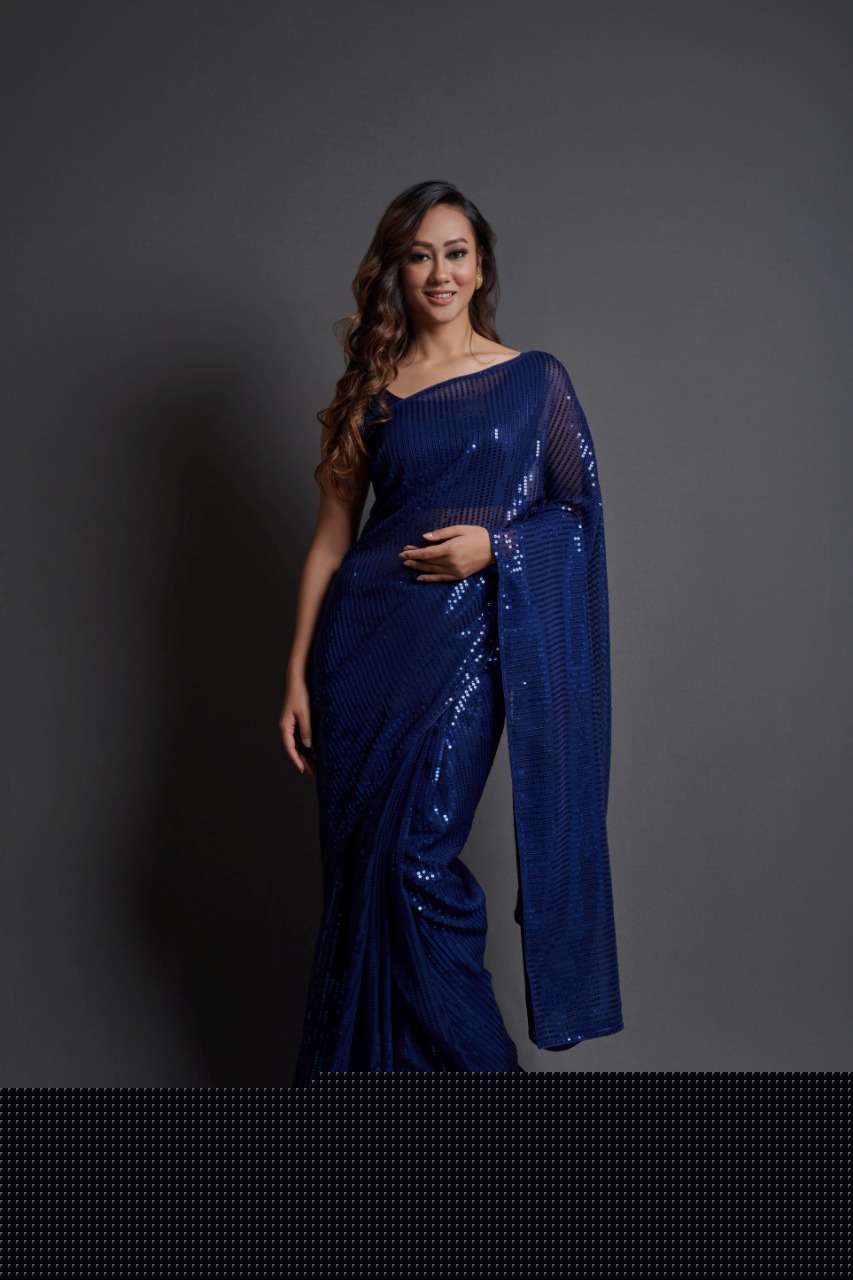 GEORGETTE GLITTER BY PURPLE CREATION 01 TO 06 SERIES INDIAN TRADITIONAL WEAR COLLECTION BEAUTIFUL STYLISH FANCY COLORFUL PARTY WEAR & OCCASIONAL WEAR GEORGETTE SAREES AT WHOLESALE PRICE