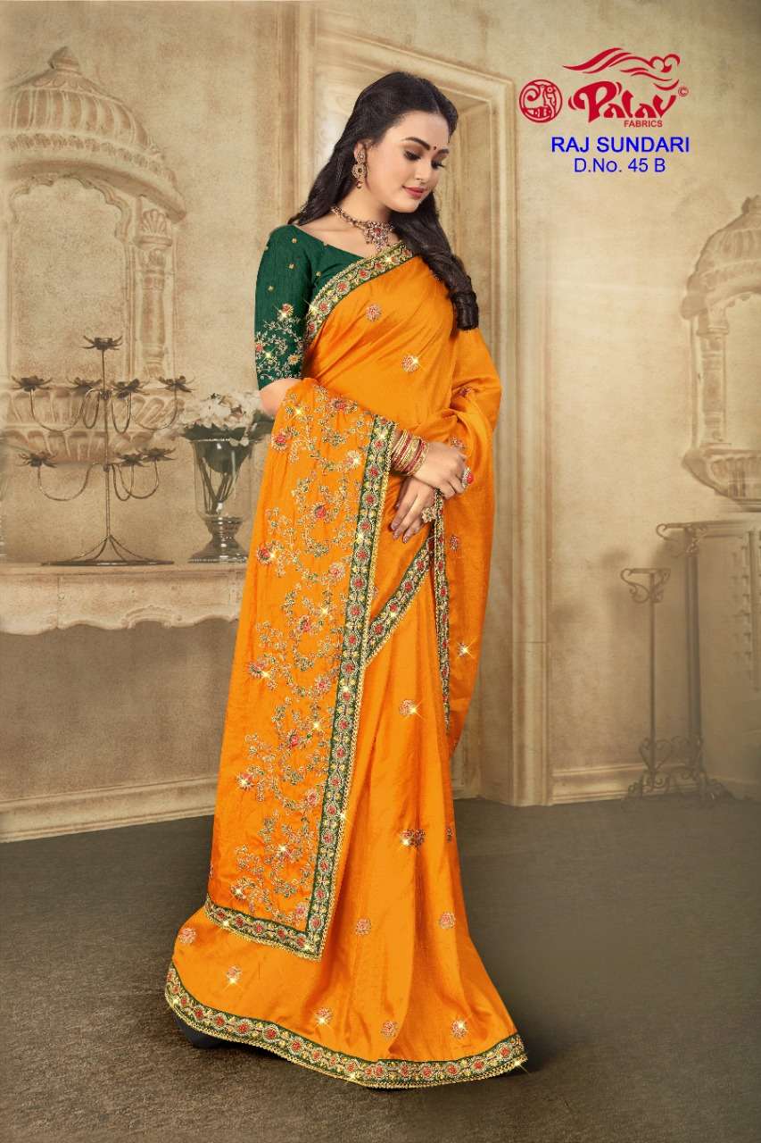 RAJ SUNDARI BY PALAV 45-A TO 45-D SERIES INDIAN TRADITIONAL WEAR COLLECTION BEAUTIFUL STYLISH FANCY COLORFUL PARTY WEAR & OCCASIONAL WEAR FANCY SAREES AT WHOLESALE PRICE