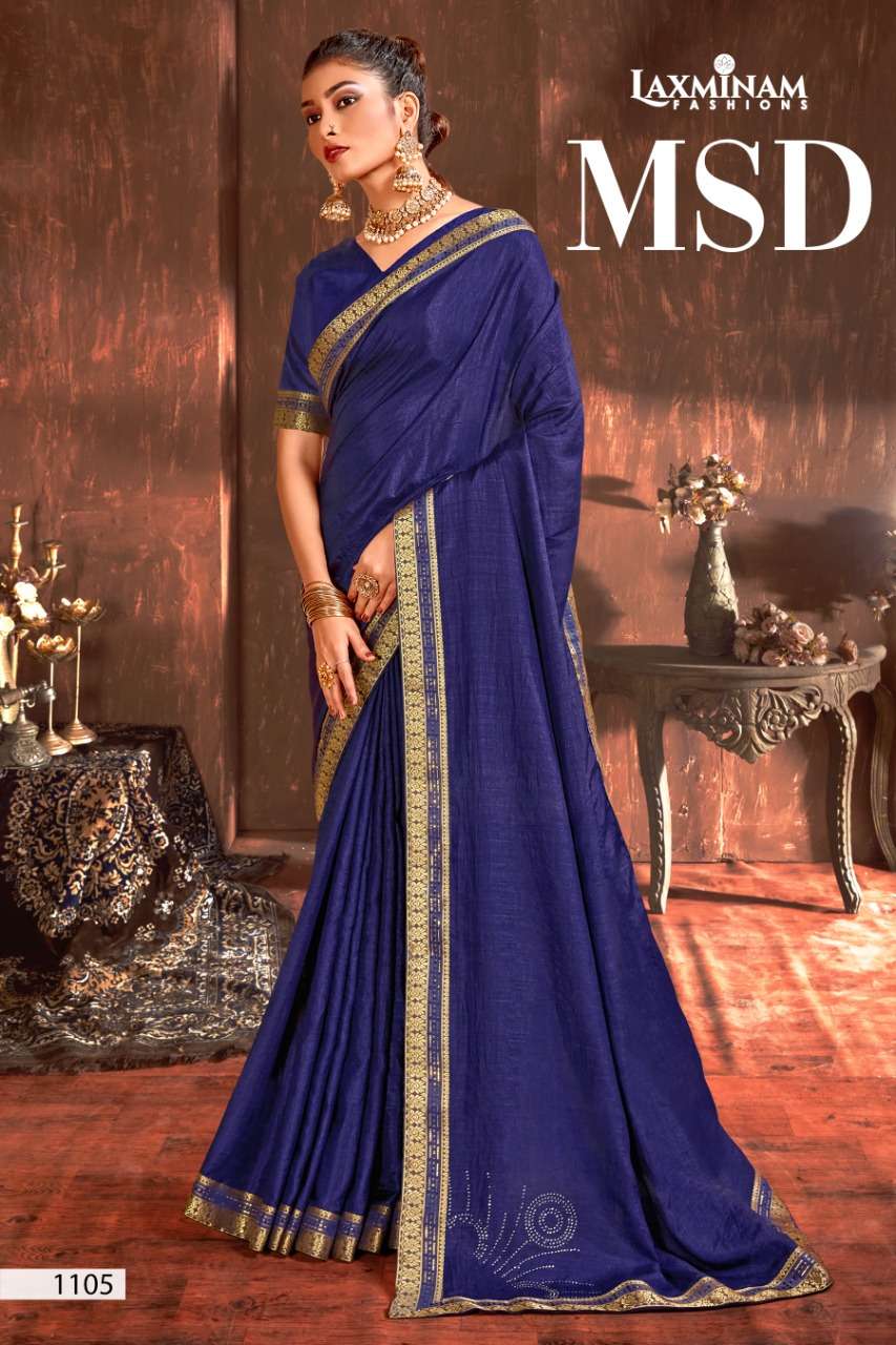 MSD BY LAXINAM 1105 TO 1112 SERIES INDIAN TRADITIONAL WEAR COLLECTION BEAUTIFUL STYLISH FANCY COLORFUL PARTY WEAR & OCCASIONAL WEAR CHINNON SAREES AT WHOLESALE PRICE