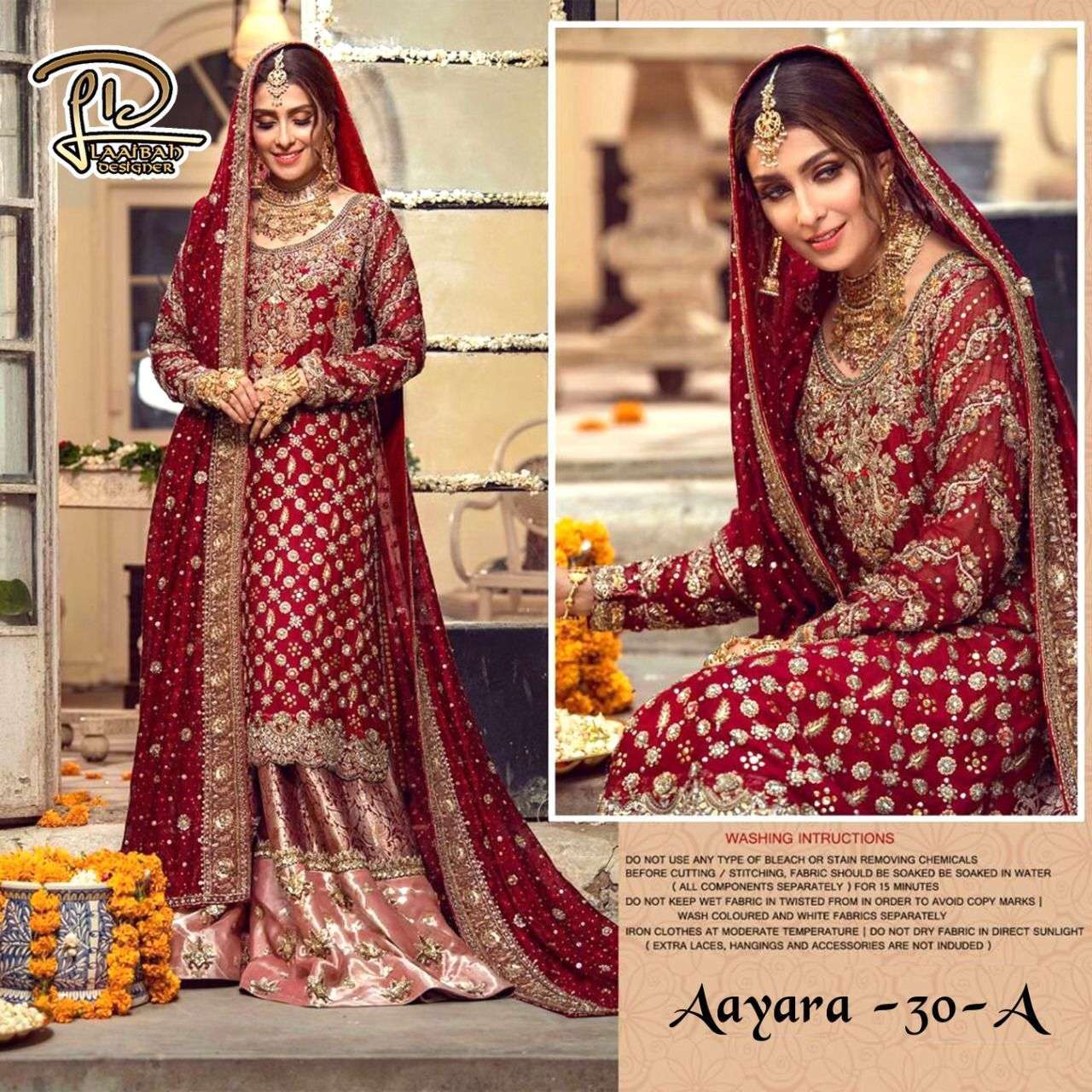 AAYARA 30 COLOURS BY LAAIBAH DESIGNER 30-A TO 30-B SERIES BEAUTIFUL STYLISH PAKISATNI SUITS FANCY COLORFUL CASUAL WEAR & ETHNIC WEAR & READY TO WEAR FAUX GEORGETTE WITH EMBROIDERY DRESSES AT WHOLESALE PRICE