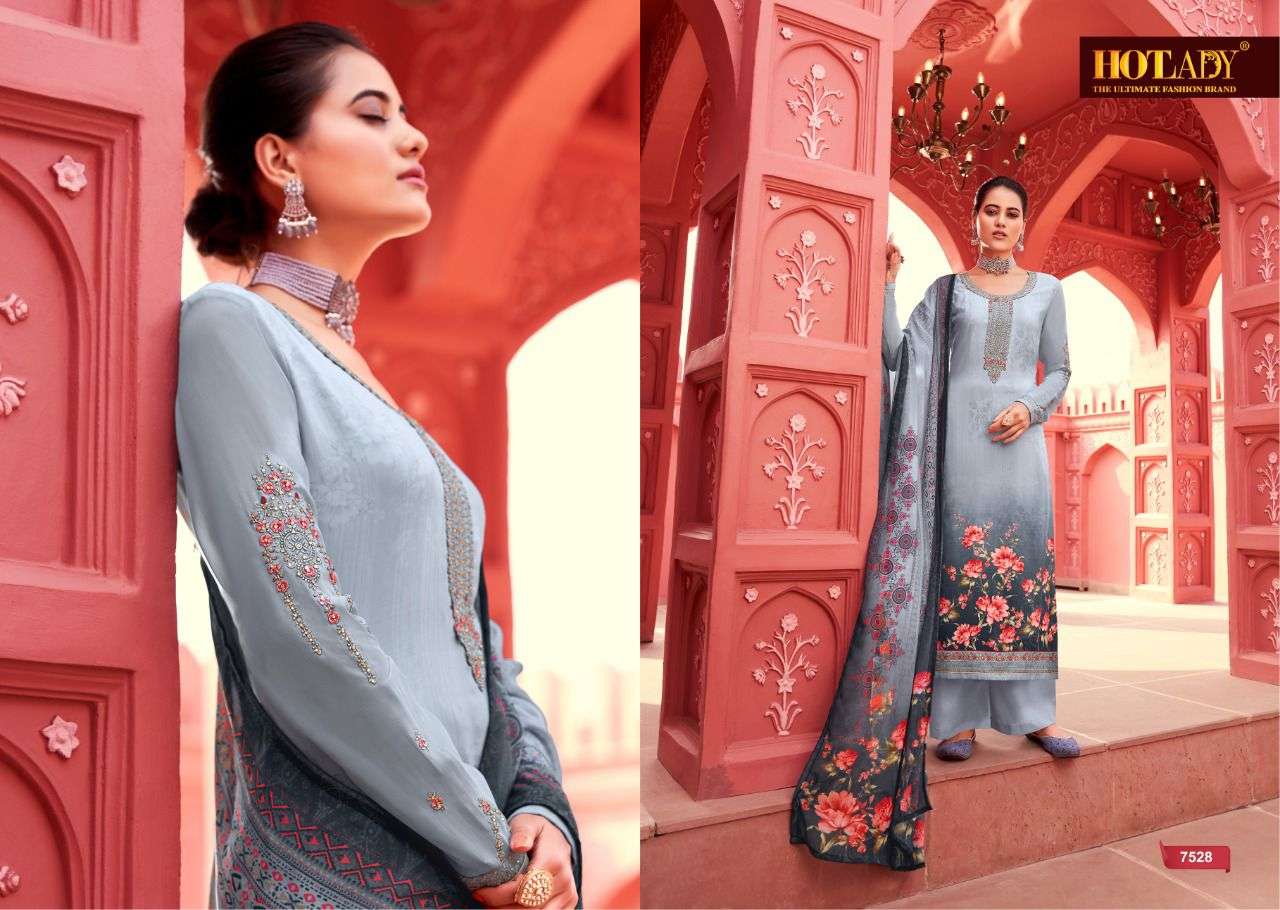 KASTURI BY HOT LADY 7521 TO 7528 SERIES BEAUTIFUL STYLISH SHARARA SUITS FANCY COLORFUL CASUAL WEAR & ETHNIC WEAR & READY TO WEAR CREPE DIGITAL PRINT DRESSES AT WHOLESALE PRICE
