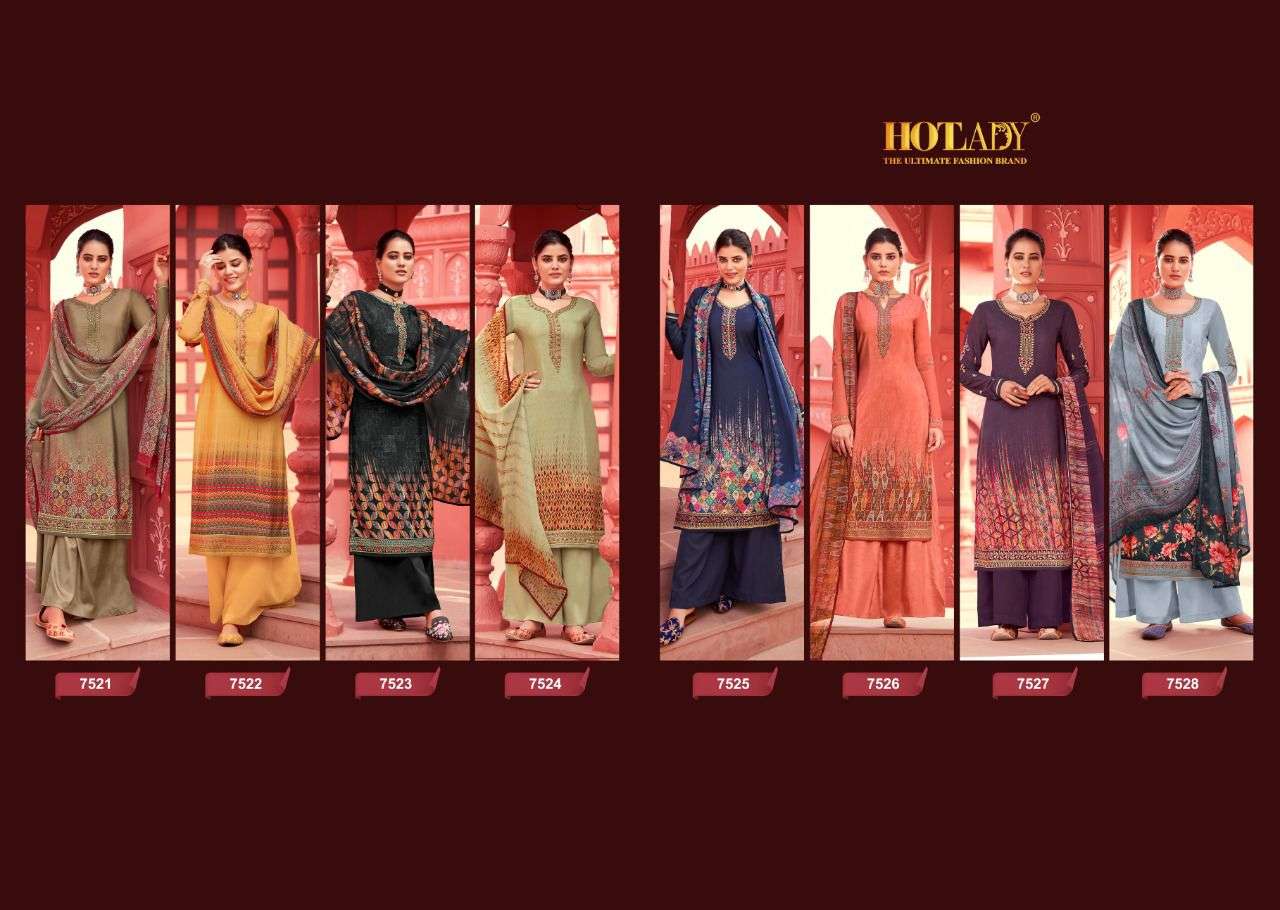 KASTURI BY HOT LADY 7521 TO 7528 SERIES BEAUTIFUL STYLISH SHARARA SUITS FANCY COLORFUL CASUAL WEAR & ETHNIC WEAR & READY TO WEAR CREPE DIGITAL PRINT DRESSES AT WHOLESALE PRICE