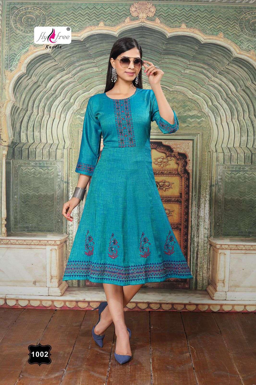 SWEET BY FLY FREE 1001 TO 1007 SERIES DESIGNER STYLISH FANCY COLORFUL BEAUTIFUL PARTY WEAR & ETHNIC WEAR COLLECTION RAYON TWO TONE PRINT KURTIS AT WHOLESALE PRICE