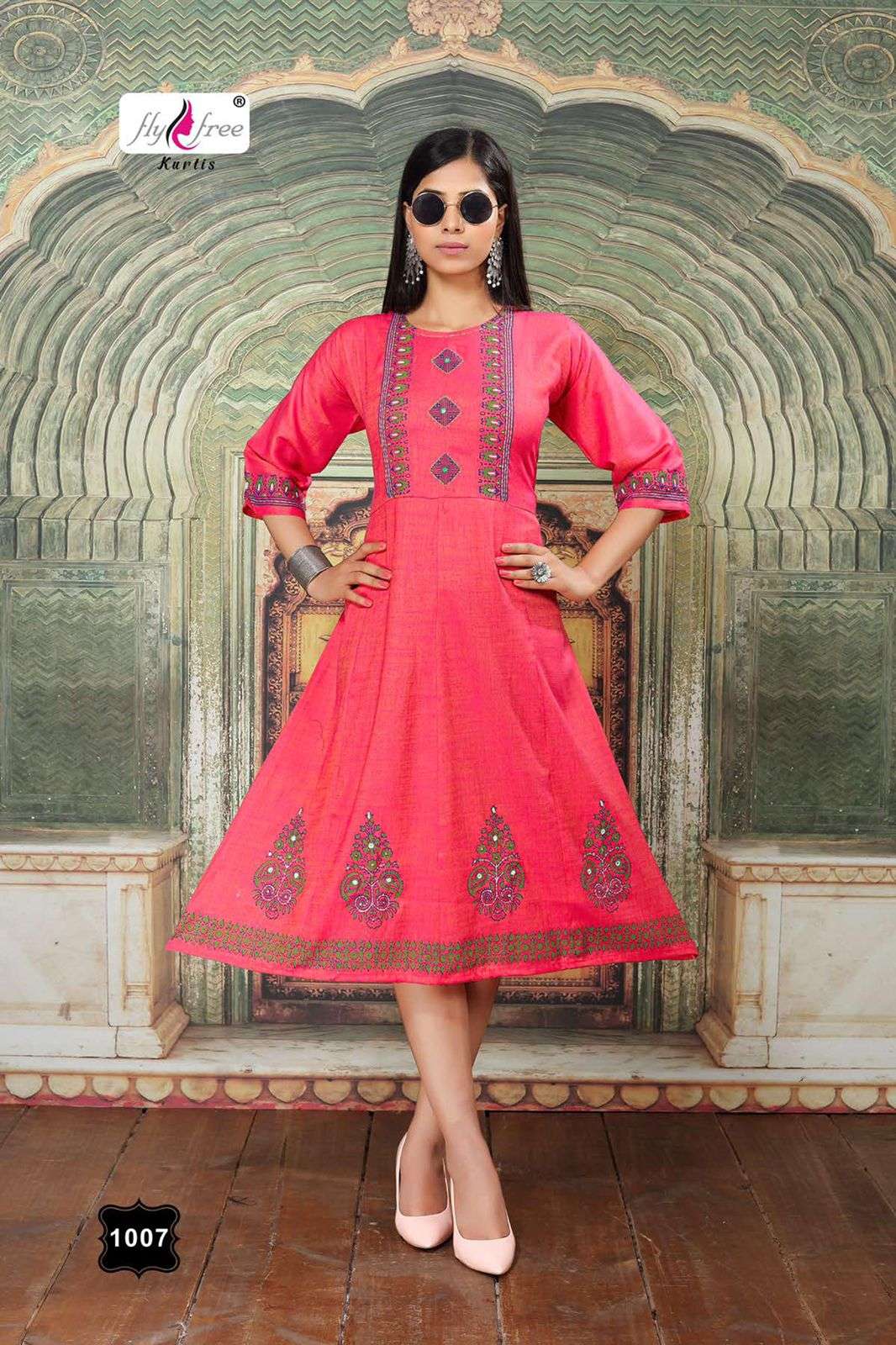 SWEET BY FLY FREE 1001 TO 1007 SERIES DESIGNER STYLISH FANCY COLORFUL BEAUTIFUL PARTY WEAR & ETHNIC WEAR COLLECTION RAYON TWO TONE PRINT KURTIS AT WHOLESALE PRICE
