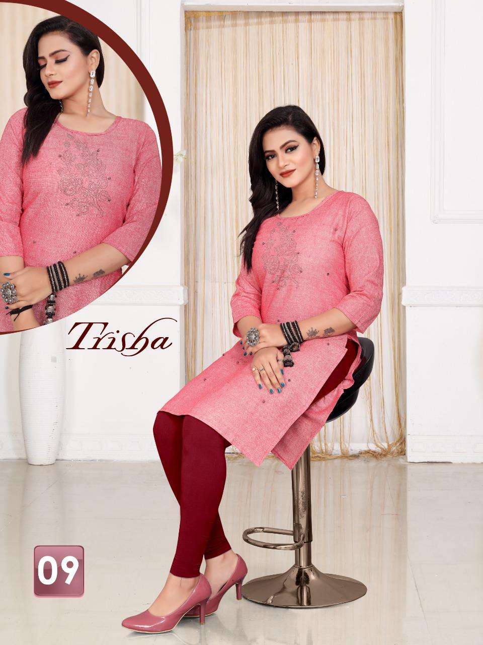 TRISHA BY AAGYA 01 TO 12 SERIES DESIGNER STYLISH FANCY COLORFUL BEAUTIFUL PARTY WEAR & ETHNIC WEAR COLLECTION SOUTH COTTON KURTIS AT WHOLESALE PRICE