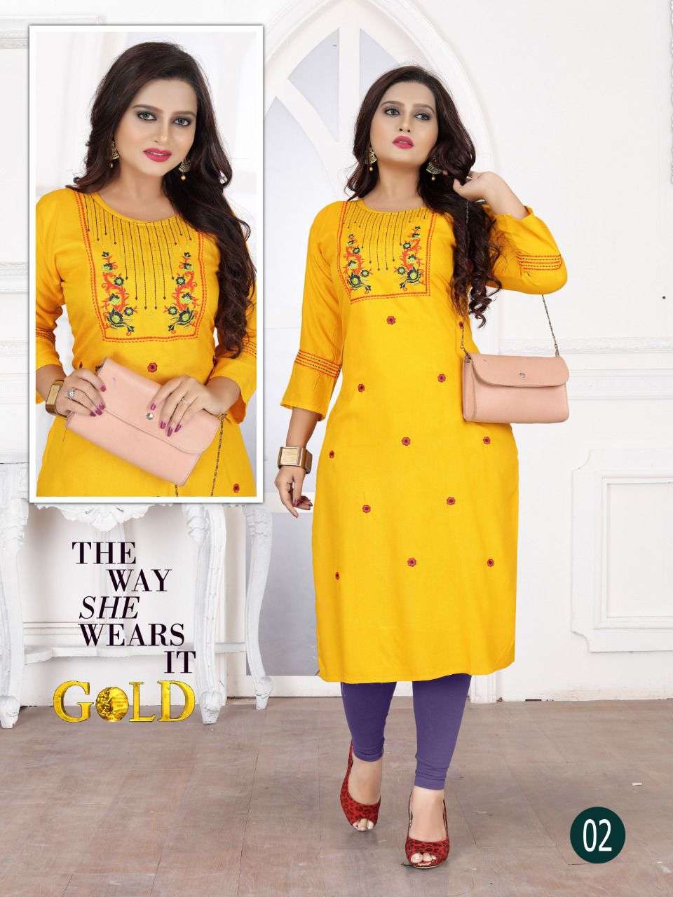 GOLD VOL-4 BY AAGYA 01 TO 08 SERIES DESIGNER STYLISH FANCY COLORFUL BEAUTIFUL PARTY WEAR & ETHNIC WEAR COLLECTION RAYON EMBROIDERY KURTIS AT WHOLESALE PRICE