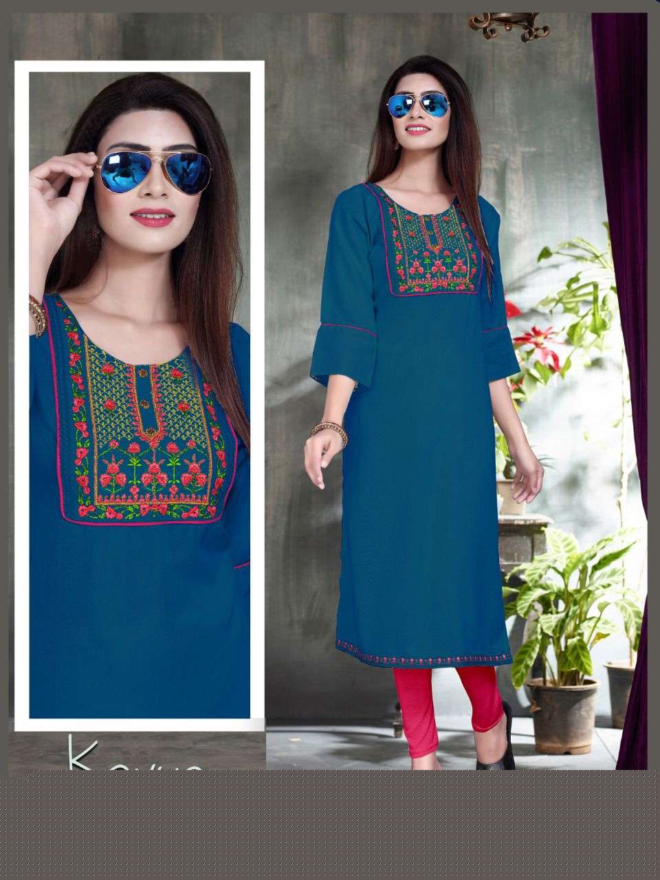 KAVYA VOL-2 BY AAGYA 001 TO 008 SERIES DESIGNER STYLISH FANCY COLORFUL BEAUTIFUL PARTY WEAR & ETHNIC WEAR COLLECTION RAYON EMBROIDERY KURTIS AT WHOLESALE PRICE