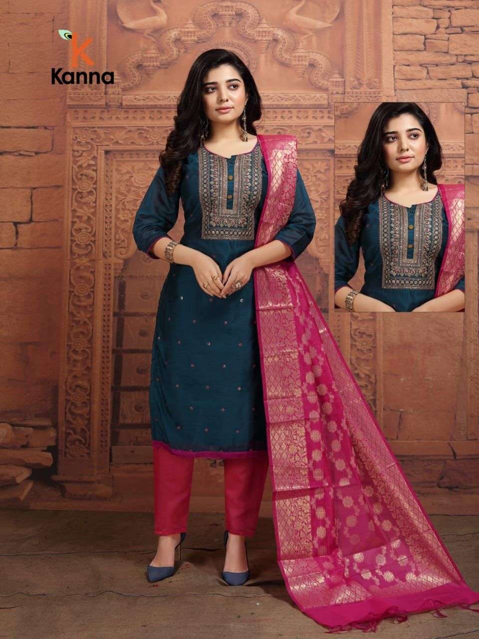 PUSHPA BY KANNA 01 TO 10 SERIES BEAUTIFUL SUITS COLORFUL STYLISH FANCY CASUAL WEAR & ETHNIC WEAR HEAVY MODAL SILK DRESSES AT WHOLESALE PRICE