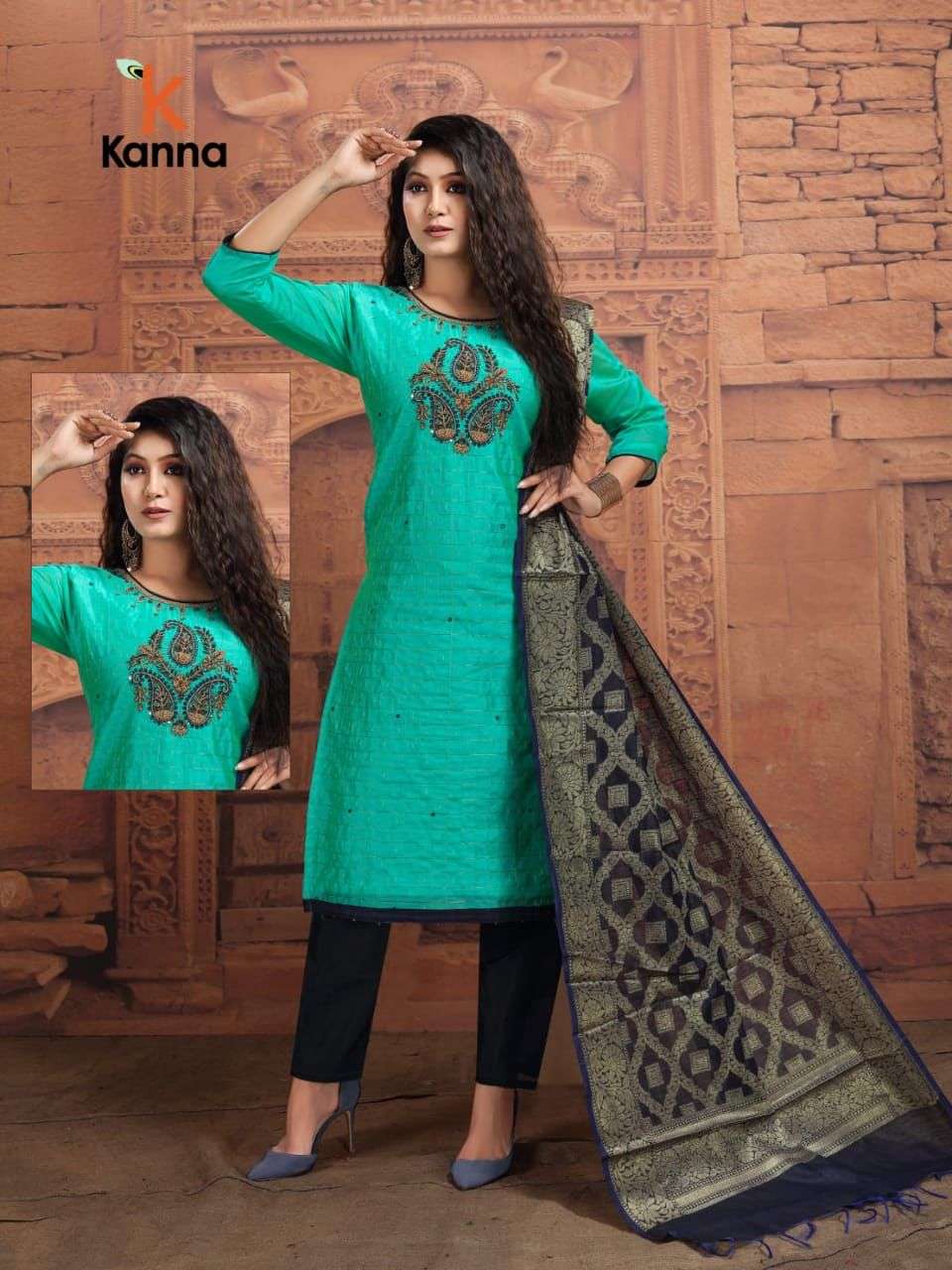 PUSHPA BY KANNA 01 TO 10 SERIES BEAUTIFUL SUITS COLORFUL STYLISH FANCY CASUAL WEAR & ETHNIC WEAR HEAVY MODAL SILK DRESSES AT WHOLESALE PRICE