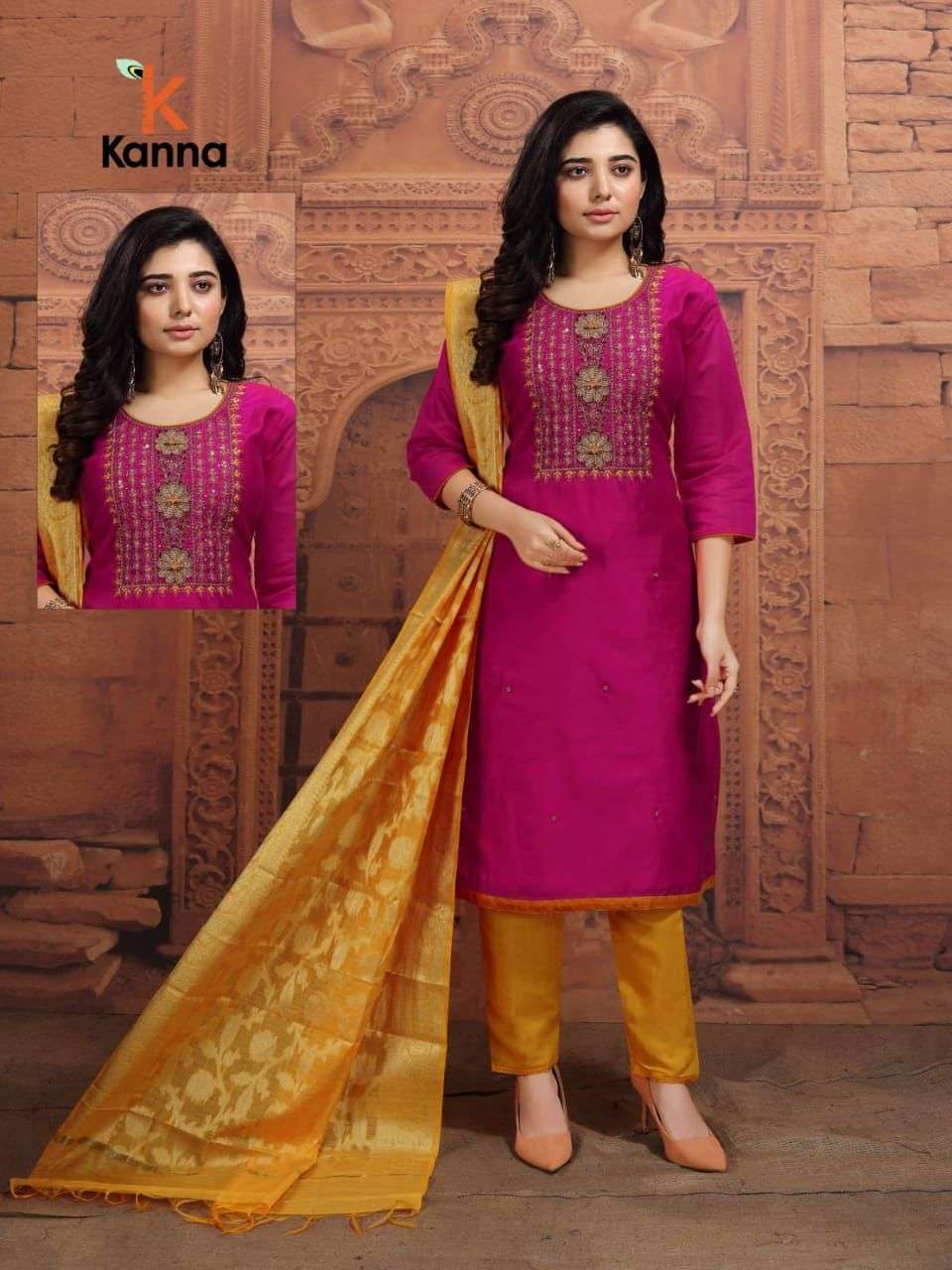 PUSHPA BY KANNA 01 TO 10 SERIES BEAUTIFUL SUITS COLORFUL STYLISH FANCY CASUAL WEAR & ETHNIC WEAR HEAVY MODAL SILK DRESSES AT WHOLESALE PRICE