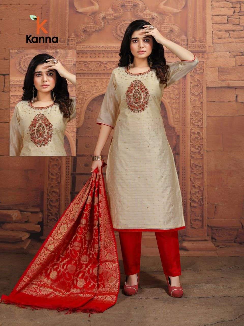PUSHPA BY KANNA 01 TO 10 SERIES BEAUTIFUL SUITS COLORFUL STYLISH FANCY CASUAL WEAR & ETHNIC WEAR HEAVY MODAL SILK DRESSES AT WHOLESALE PRICE