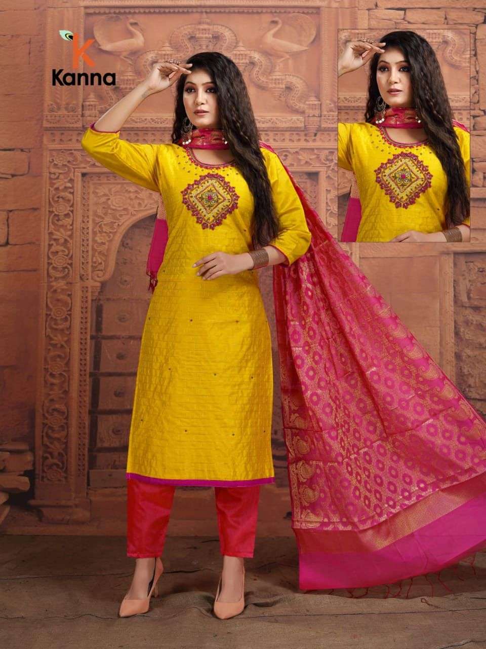 PUSHPA BY KANNA 01 TO 10 SERIES BEAUTIFUL SUITS COLORFUL STYLISH FANCY CASUAL WEAR & ETHNIC WEAR HEAVY MODAL SILK DRESSES AT WHOLESALE PRICE