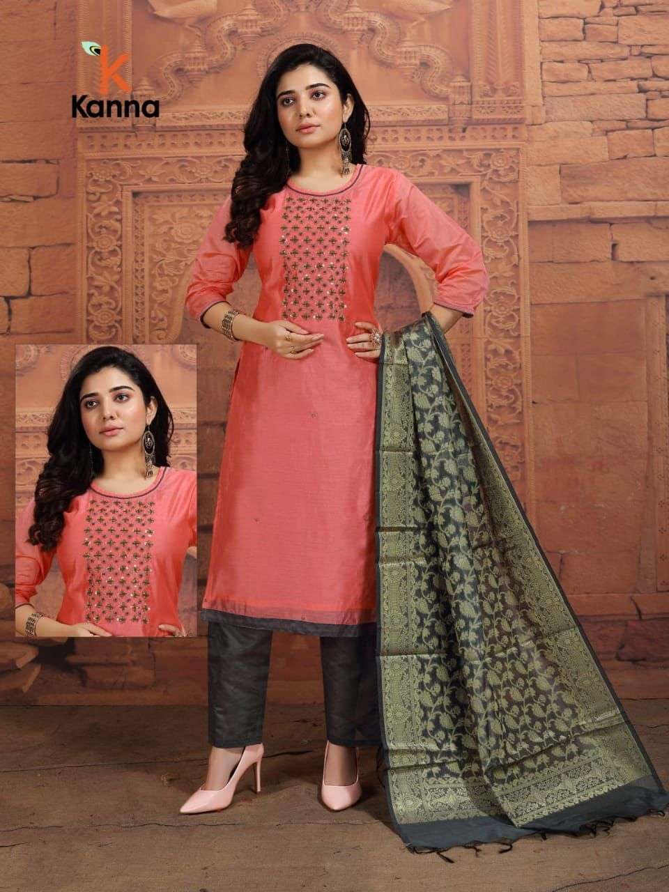 PUSHPA BY KANNA 01 TO 10 SERIES BEAUTIFUL SUITS COLORFUL STYLISH FANCY CASUAL WEAR & ETHNIC WEAR HEAVY MODAL SILK DRESSES AT WHOLESALE PRICE