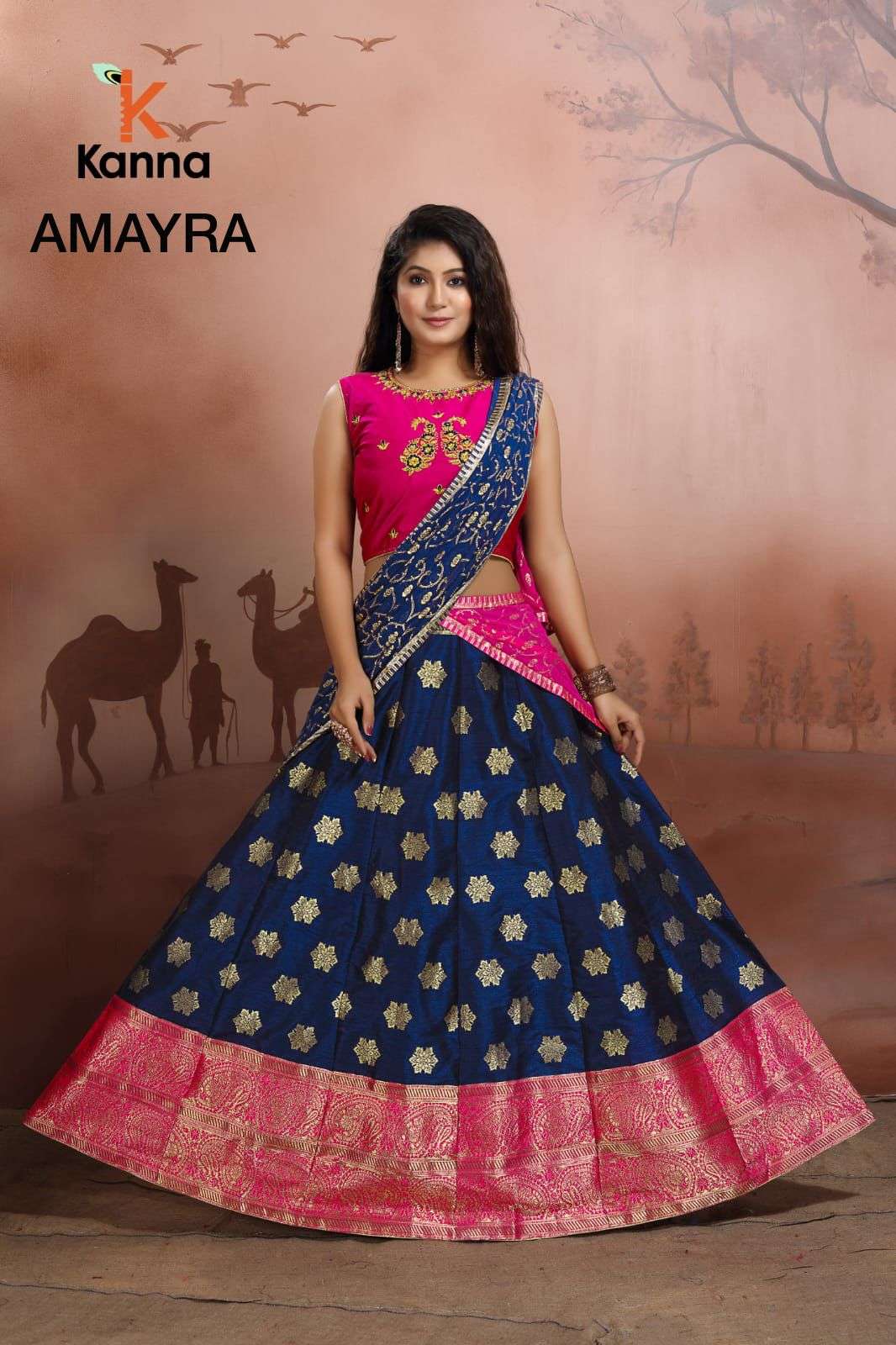 AMAYRA BY KANNA 01 TO 11 SERIES DESIGNER BEAUTIFUL NAVRATRI COLLECTION OCCASIONAL WEAR & PARTY WEAR JACQYARD LEHENGAS AT WHOLESALE PRICE