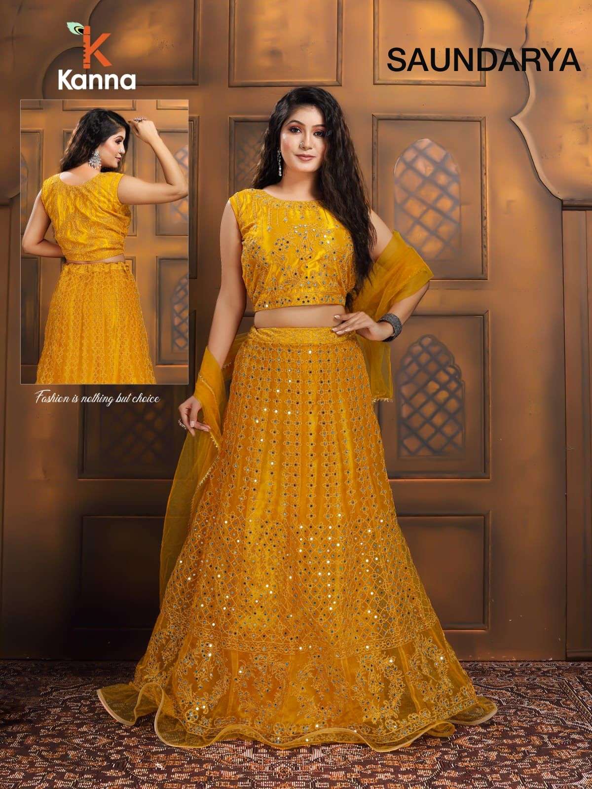 SAUNDARYA BY KANNA 01 TO 06 SERIES DESIGNER BEAUTIFUL NAVRATRI COLLECTION OCCASIONAL WEAR & PARTY WEAR HEAVY NET LEHENGAS AT WHOLESALE PRICE