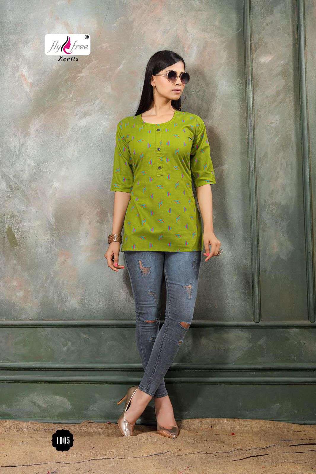 FOLK VOL-8 BY FLY FREE 1001 TO 1014 SERIES BEAUTIFUL STYLISH FANCY COLORFUL CASUAL WEAR & ETHNIC WEAR HEAVY RAYON PRINT TOPS AT WHOLESALE PRICE