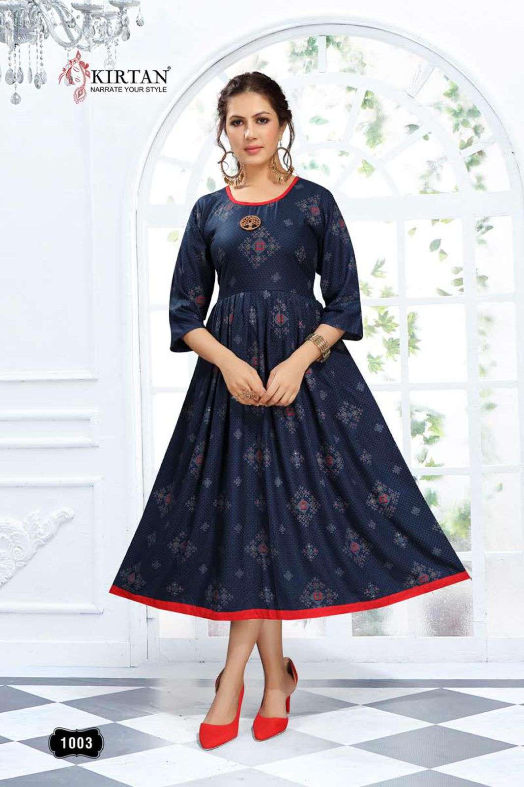 AAROHI VOL-2 BY KIRTAN 1001 TO 1006 SERIES DESIGNER STYLISH FANCY COLORFUL BEAUTIFUL PARTY WEAR & ETHNIC WEAR COLLECTION RAYON PRINT KURTIS AT WHOLESALE PRICE