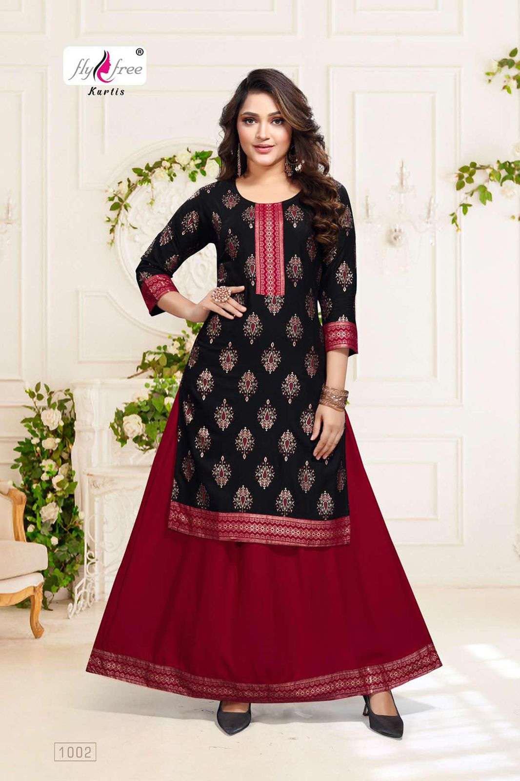 KRITIKA BY FLY FREE 1001 TO 1006 SERIES DESIGNER STYLISH FANCY COLORFUL BEAUTIFUL PARTY WEAR & ETHNIC WEAR COLLECTION RAYON KURTIS WITH BOTTOM AT WHOLESALE PRICE