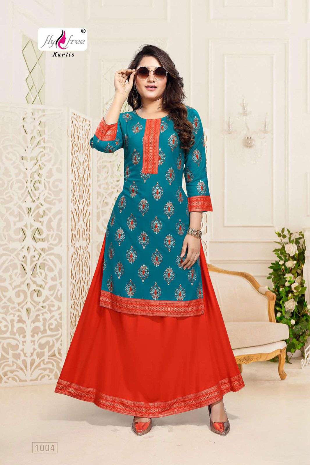 KRITIKA BY FLY FREE 1001 TO 1006 SERIES DESIGNER STYLISH FANCY COLORFUL BEAUTIFUL PARTY WEAR & ETHNIC WEAR COLLECTION RAYON KURTIS WITH BOTTOM AT WHOLESALE PRICE