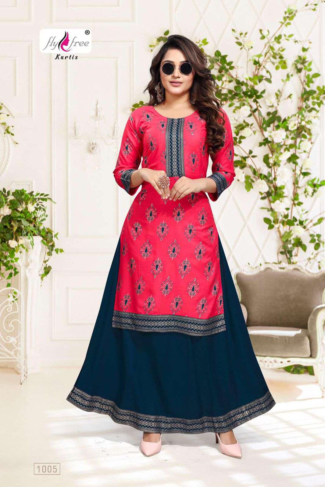 KRITIKA BY FLY FREE 1001 TO 1006 SERIES DESIGNER STYLISH FANCY COLORFUL BEAUTIFUL PARTY WEAR & ETHNIC WEAR COLLECTION RAYON KURTIS WITH BOTTOM AT WHOLESALE PRICE