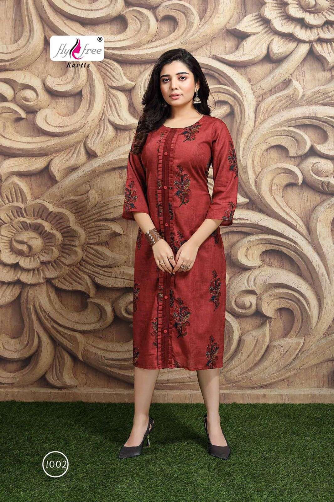 RANJHANA BY FLY FREE 1001 TO 1007 SERIES DESIGNER STYLISH FANCY COLORFUL BEAUTIFUL PARTY WEAR & ETHNIC WEAR COLLECTION COTTON PRINT KURTIS AT WHOLESALE PRICE