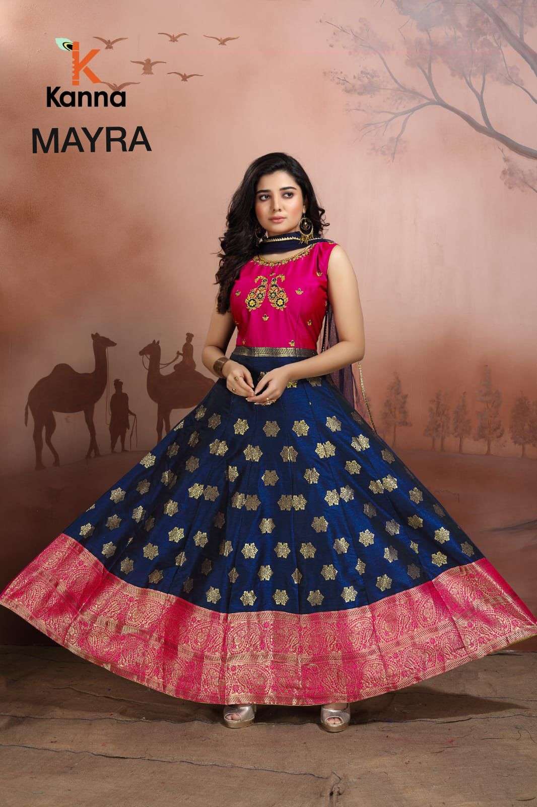 MAYRA BY KANNA 01 TO 08 SERIES DESIGNER STYLISH FANCY COLORFUL BEAUTIFUL PARTY WEAR & ETHNIC WEAR COLLECTION HEAVY JACQUARD GOWNS WITH DUPATTA AT WHOLESALE PRICE
