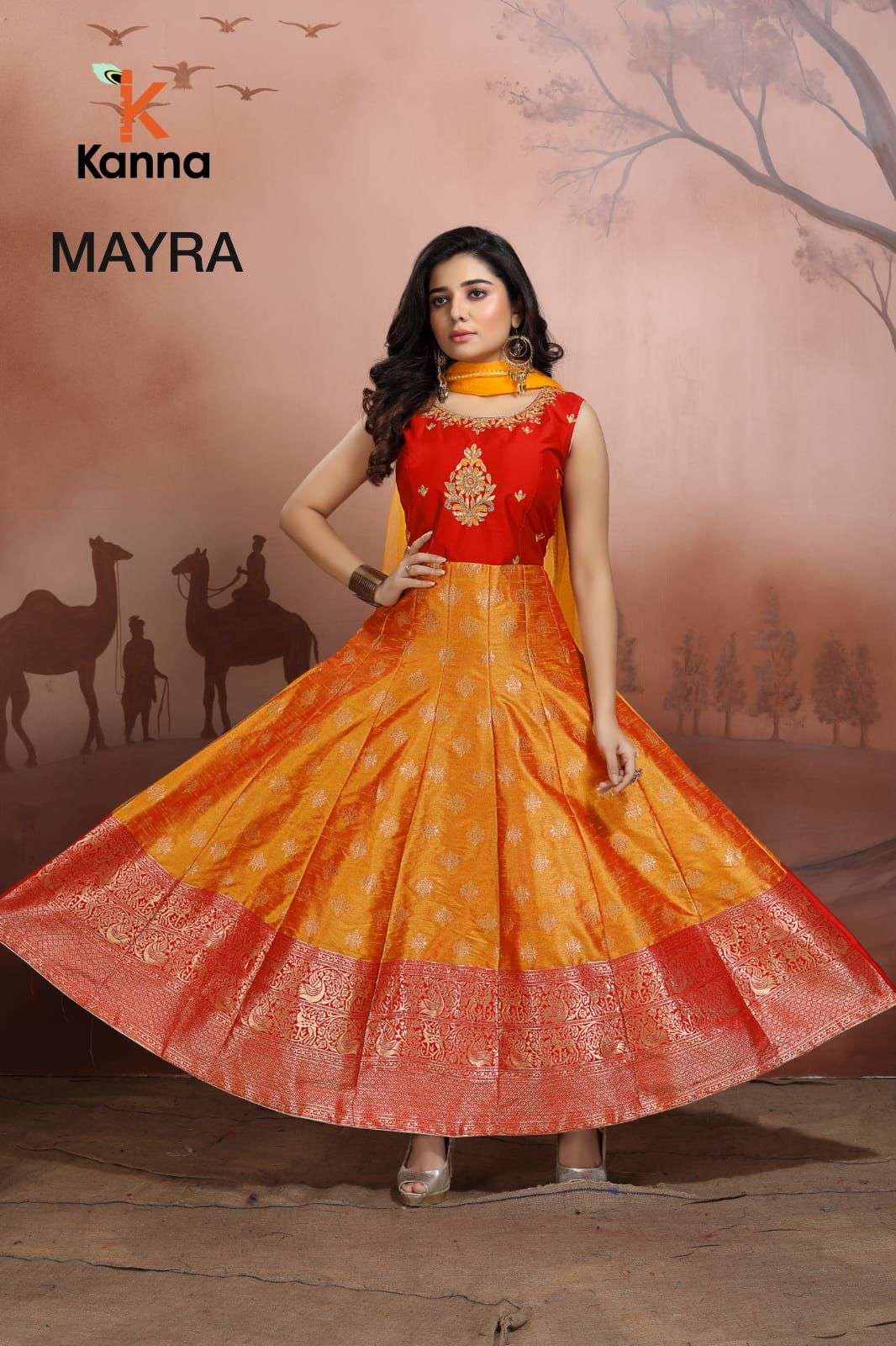 MAYRA BY KANNA 01 TO 08 SERIES DESIGNER STYLISH FANCY COLORFUL BEAUTIFUL PARTY WEAR & ETHNIC WEAR COLLECTION HEAVY JACQUARD GOWNS WITH DUPATTA AT WHOLESALE PRICE