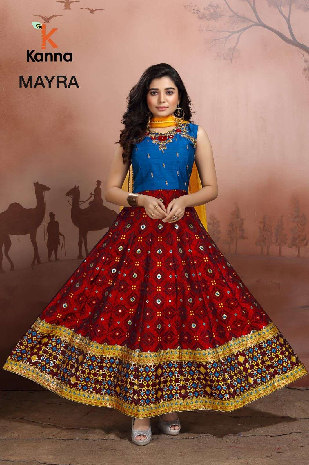 MAYRA BY KANNA 01 TO 08 SERIES DESIGNER STYLISH FANCY COLORFUL BEAUTIFUL PARTY WEAR & ETHNIC WEAR COLLECTION HEAVY JACQUARD GOWNS WITH DUPATTA AT WHOLESALE PRICE