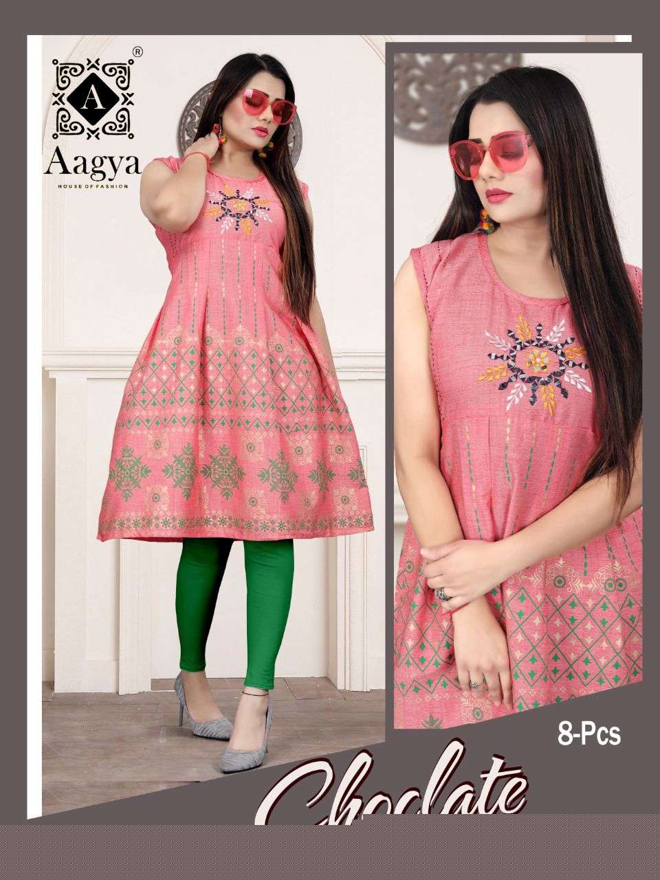 CHOCLATE BY AAGYA 001 TO 008 SERIES DESIGNER STYLISH FANCY COLORFUL BEAUTIFUL PARTY WEAR & ETHNIC WEAR COLLECTION RAYON TWO TONE KURTIS AT WHOLESALE PRICE