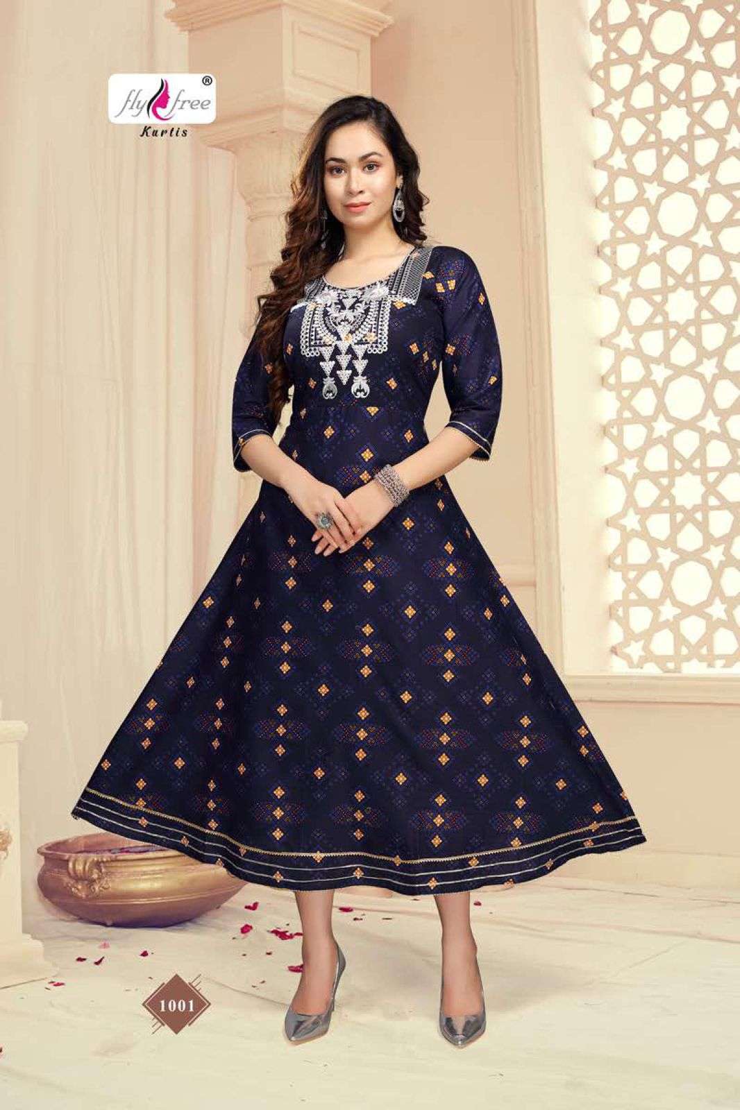 SENORITA BY FLY FREE 1001 TO 1008 SERIES DESIGNER STYLISH FANCY COLORFUL BEAUTIFUL PARTY WEAR & ETHNIC WEAR COLLECTION COTTON PRINT KURTIS AT WHOLESALE PRICE