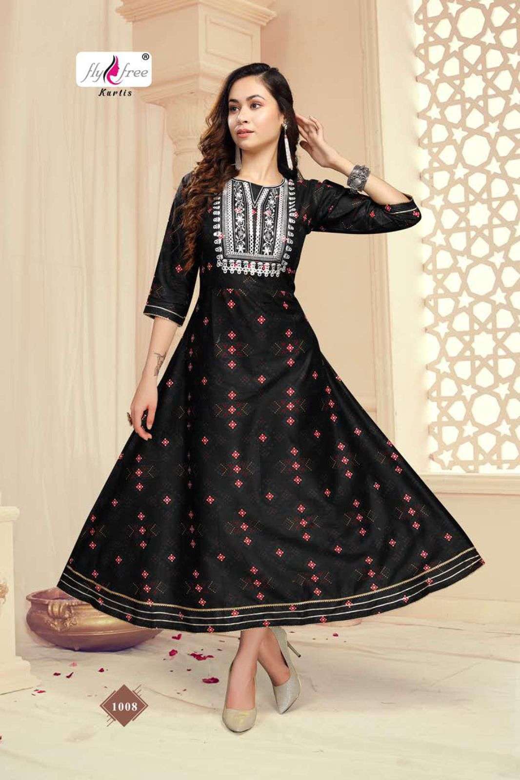 SENORITA BY FLY FREE 1001 TO 1008 SERIES DESIGNER STYLISH FANCY COLORFUL BEAUTIFUL PARTY WEAR & ETHNIC WEAR COLLECTION COTTON PRINT KURTIS AT WHOLESALE PRICE