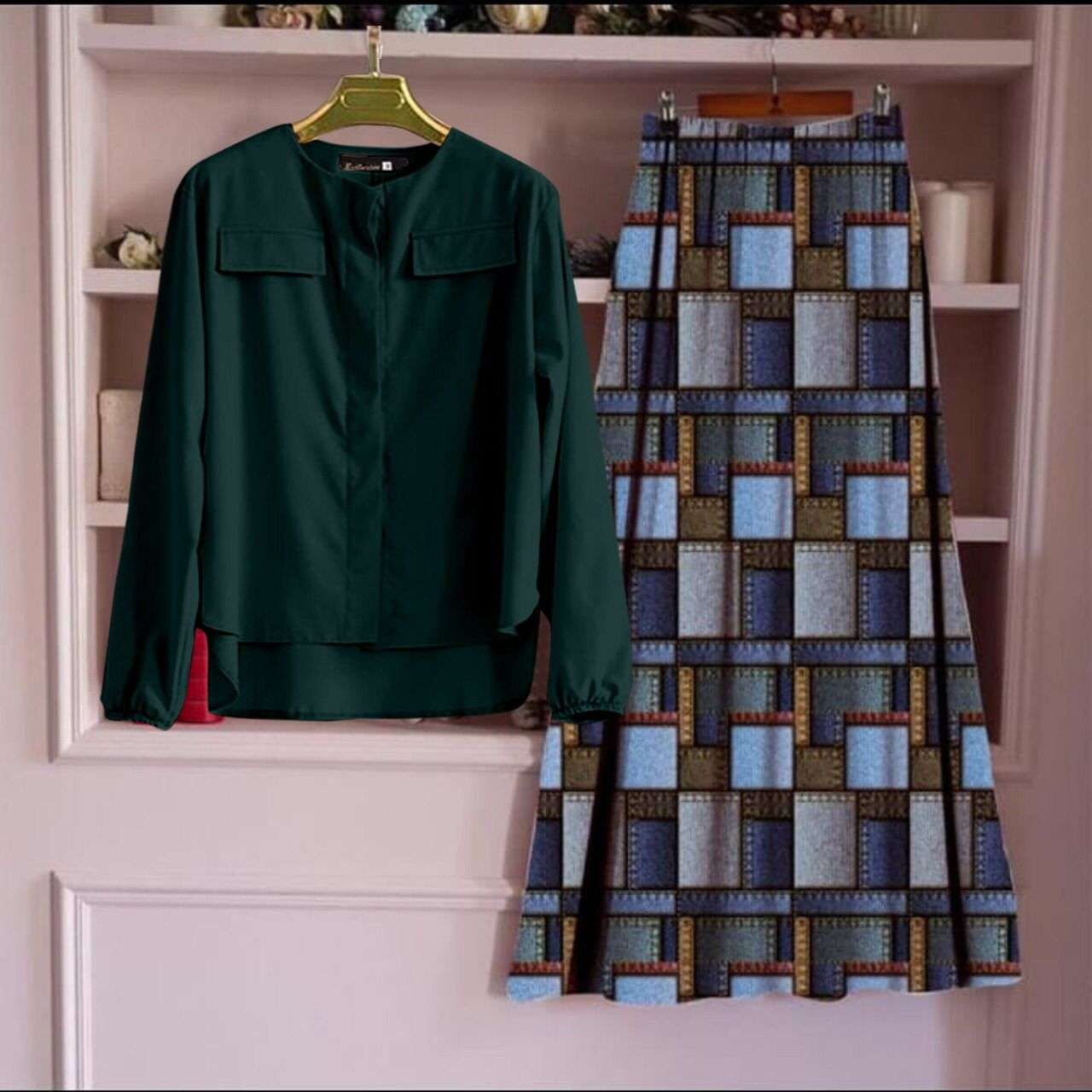 VD-804-2634 BY KAAMIRI 01 TO 06 SERIES BEAUTIFUL COLOURFUL STYLISH DESIGNER PRINTED CASUAL WEAR READY TO WEAR SLUB COTTON TOP AND SKIRT AT WHOLESALE PRICE