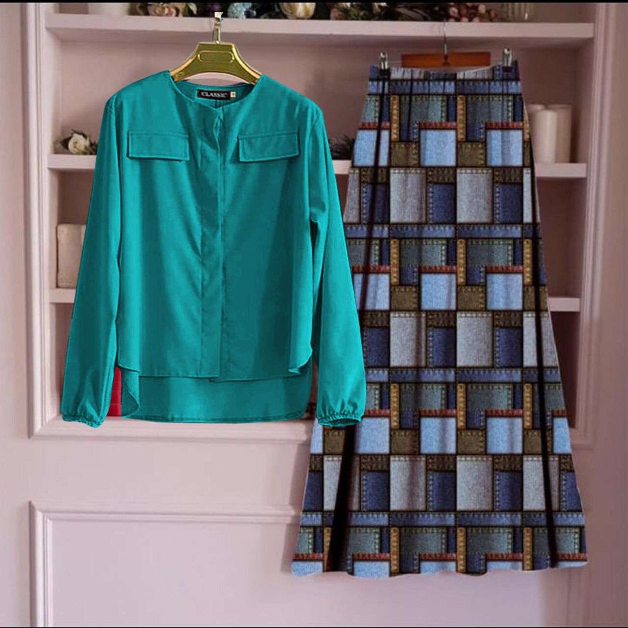 VD-804-2634 BY KAAMIRI 01 TO 06 SERIES BEAUTIFUL COLOURFUL STYLISH DESIGNER PRINTED CASUAL WEAR READY TO WEAR SLUB COTTON TOP AND SKIRT AT WHOLESALE PRICE