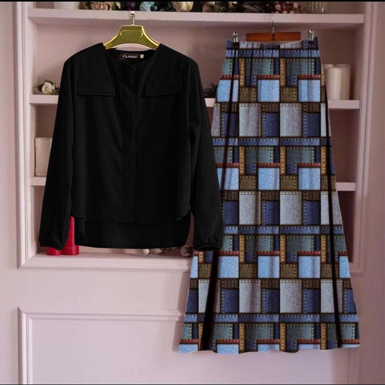 VD-804-2634 BY KAAMIRI 01 TO 06 SERIES BEAUTIFUL COLOURFUL STYLISH DESIGNER PRINTED CASUAL WEAR READY TO WEAR SLUB COTTON TOP AND SKIRT AT WHOLESALE PRICE