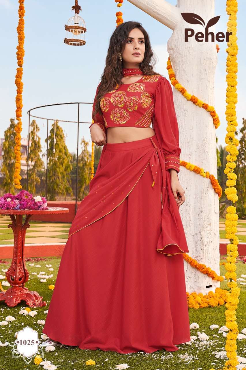 COCKTAIL VOL-2 BY PEHER 1001 TO 1005 SERIES DESIGNER STYLISH FANCY COLORFUL BEAUTIFUL PARTY WEAR & ETHNIC WEAR COLLECTION SLUB SILK TOPS WITH SKIRT AT WHOLESALE PRICE
