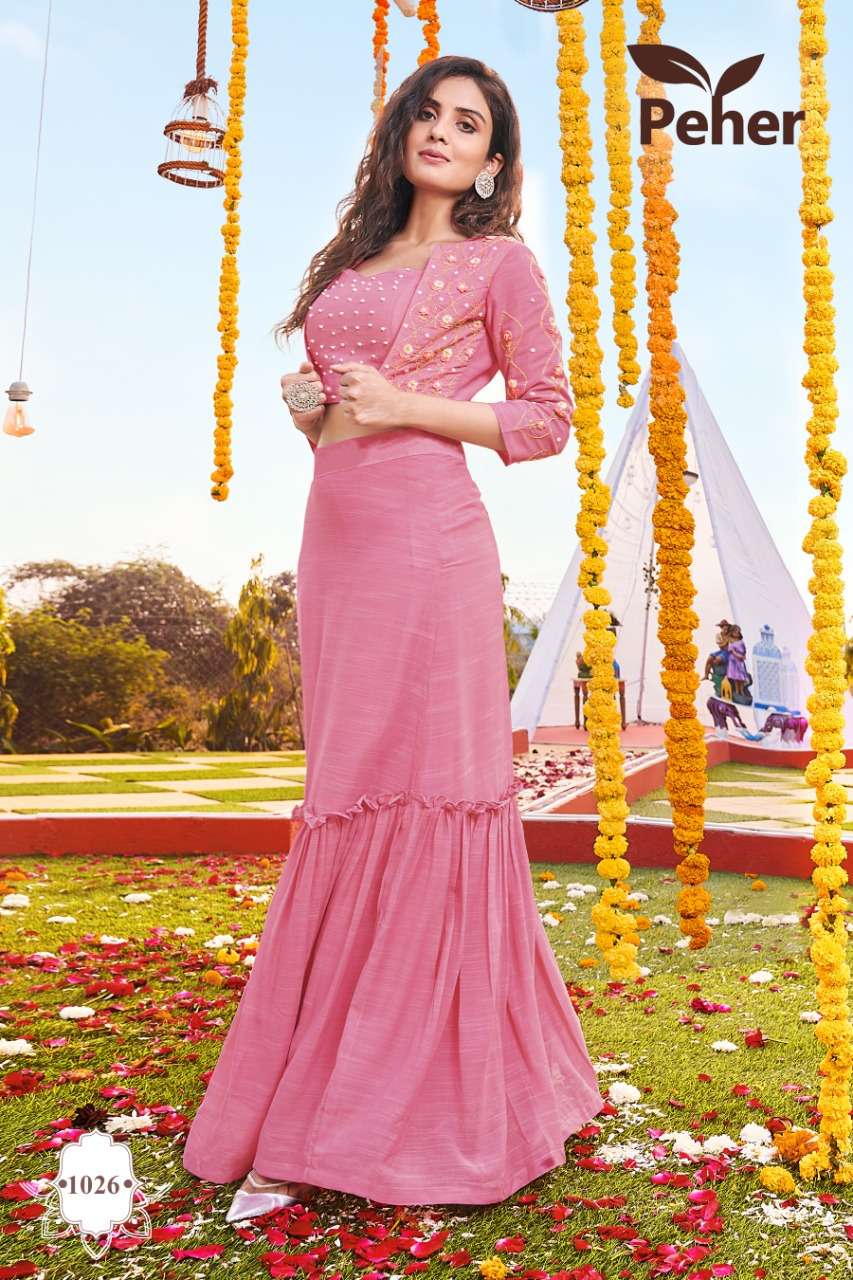COCKTAIL VOL-2 BY PEHER 1001 TO 1005 SERIES DESIGNER STYLISH FANCY COLORFUL BEAUTIFUL PARTY WEAR & ETHNIC WEAR COLLECTION SLUB SILK TOPS WITH SKIRT AT WHOLESALE PRICE