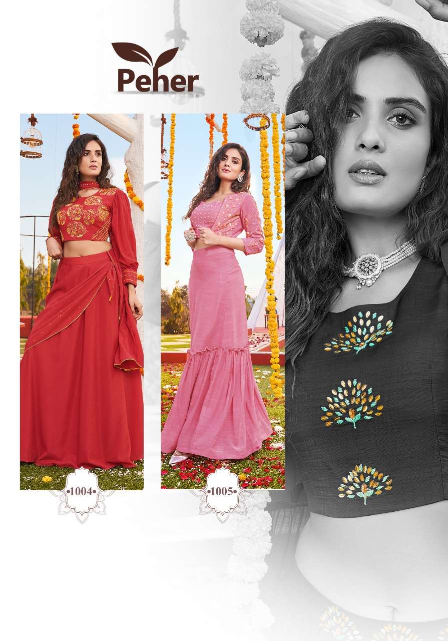 COCKTAIL VOL-2 BY PEHER 1001 TO 1005 SERIES DESIGNER STYLISH FANCY COLORFUL BEAUTIFUL PARTY WEAR & ETHNIC WEAR COLLECTION SLUB SILK TOPS WITH SKIRT AT WHOLESALE PRICE
