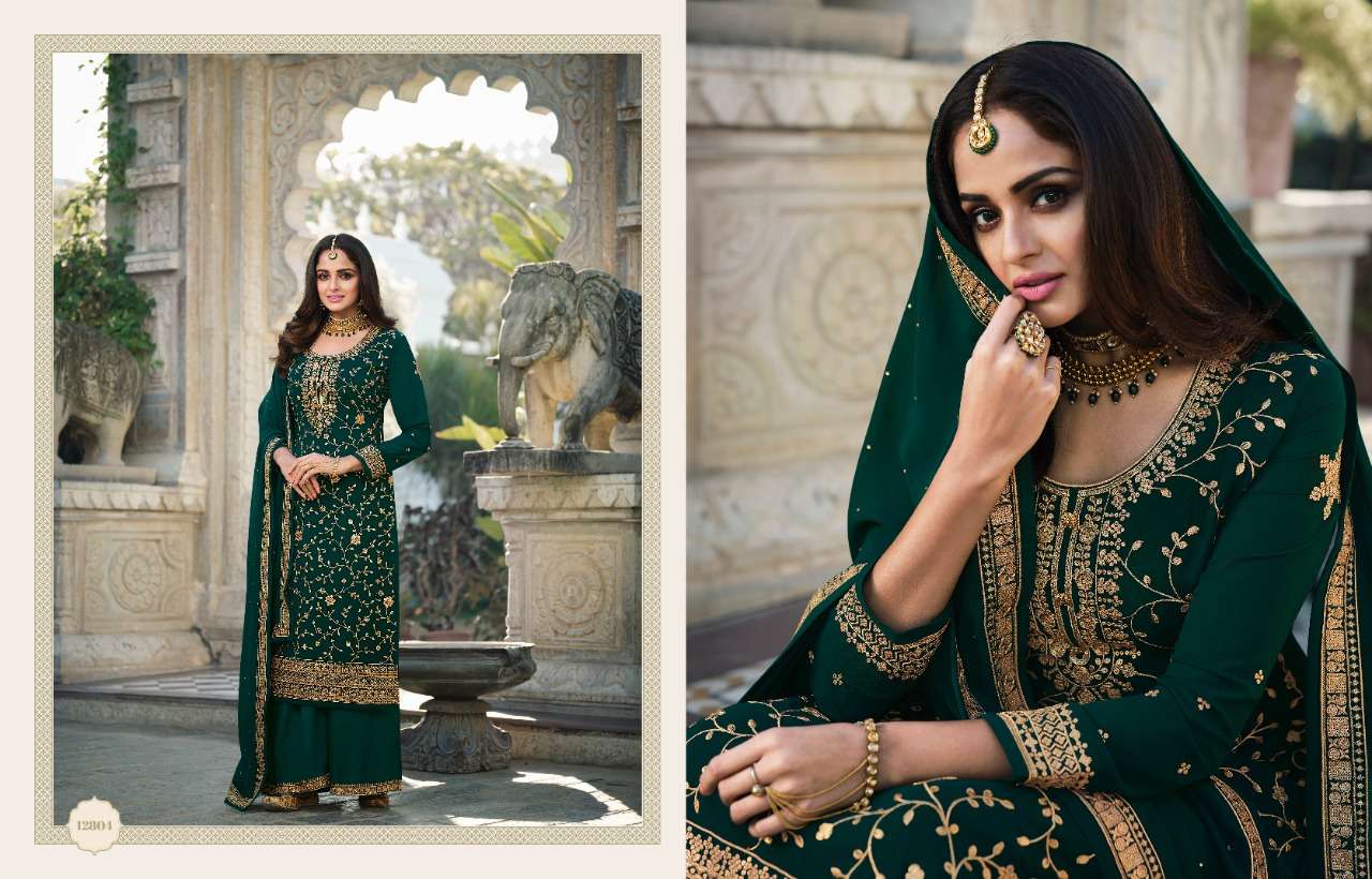 GULNAAZ BY ZISA 12801 TO 12806 SERIES BEAUTIFUL STYLISH SHARARA SUITS FANCY COLORFUL CASUAL WEAR & ETHNIC WEAR & READY TO WEAR BLOOMING GEORGETTE DRESSES AT WHOLESALE PRICE