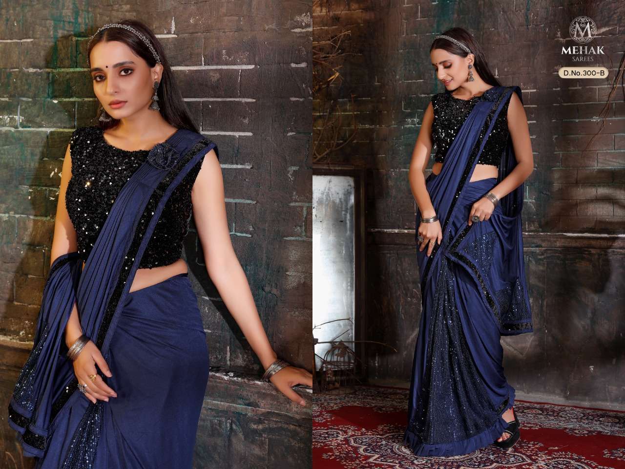 MEHAK 300 COLOURS BY MEHAK 300-A TO 300-I SERIES INDIAN TRADITIONAL WEAR COLLECTION BEAUTIFUL STYLISH FANCY COLORFUL PARTY WEAR & OCCASIONAL WEAR LYCRA SAREES AT WHOLESALE PRICE