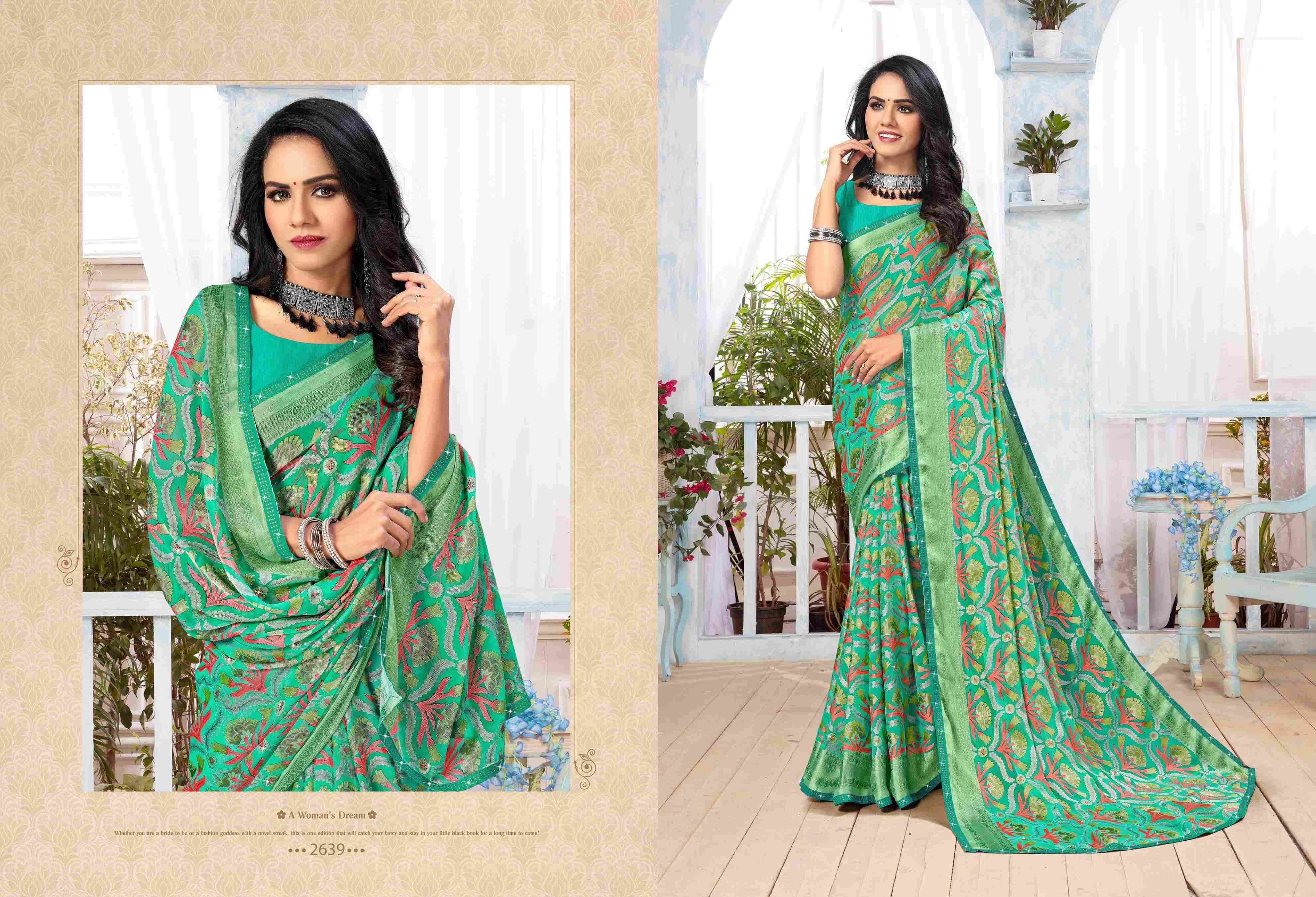 KANCHANA BY BARGAD INDIAN TRADITIONAL WEAR COLLECTION BEAUTIFUL STYLISH FANCY COLORFUL PARTY WEAR & OCCASIONAL WEAR BRASSO PRINT SAREES AT WHOLESALE PRICE