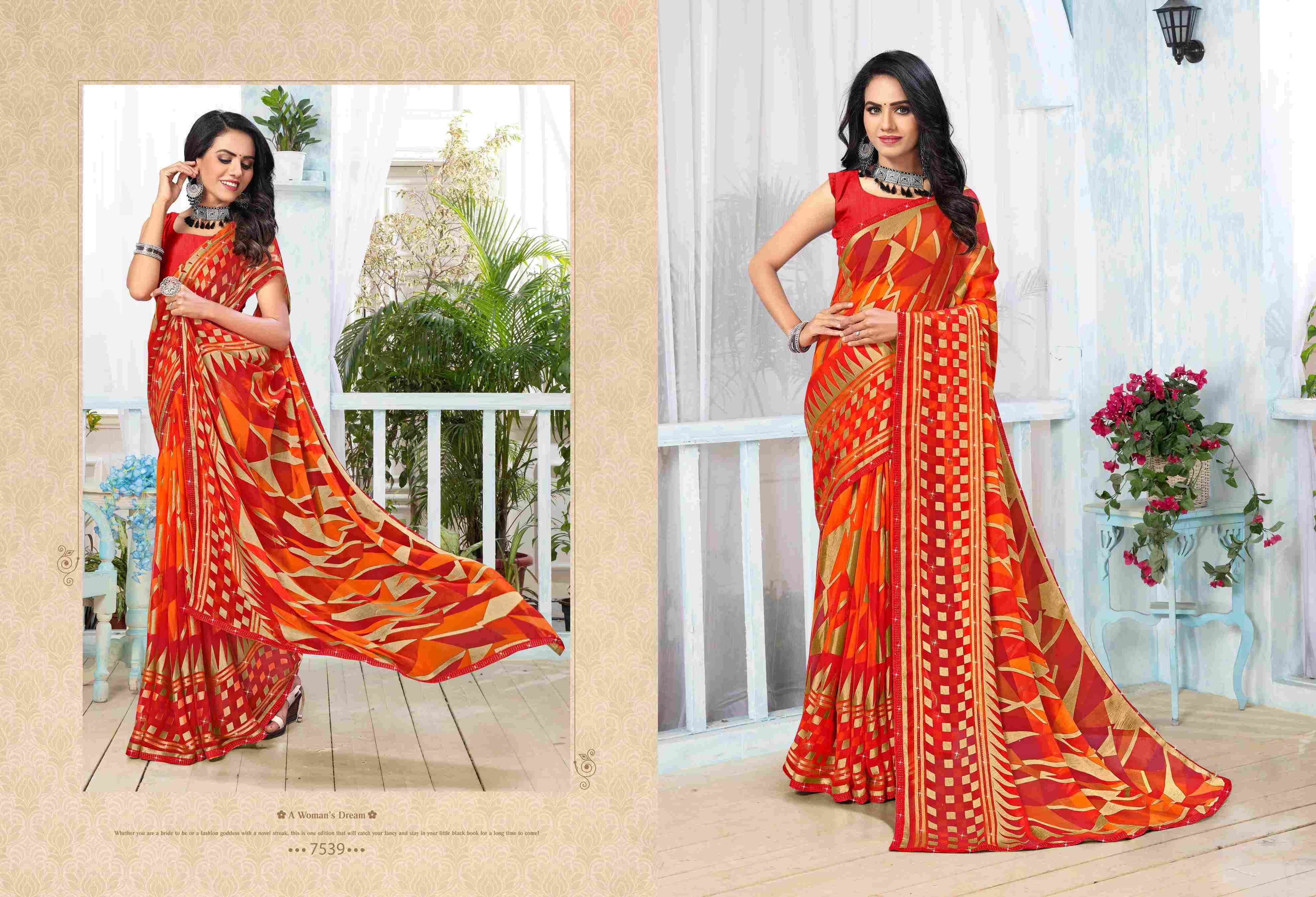 KANCHANA BY BARGAD INDIAN TRADITIONAL WEAR COLLECTION BEAUTIFUL STYLISH FANCY COLORFUL PARTY WEAR & OCCASIONAL WEAR BRASSO PRINT SAREES AT WHOLESALE PRICE
