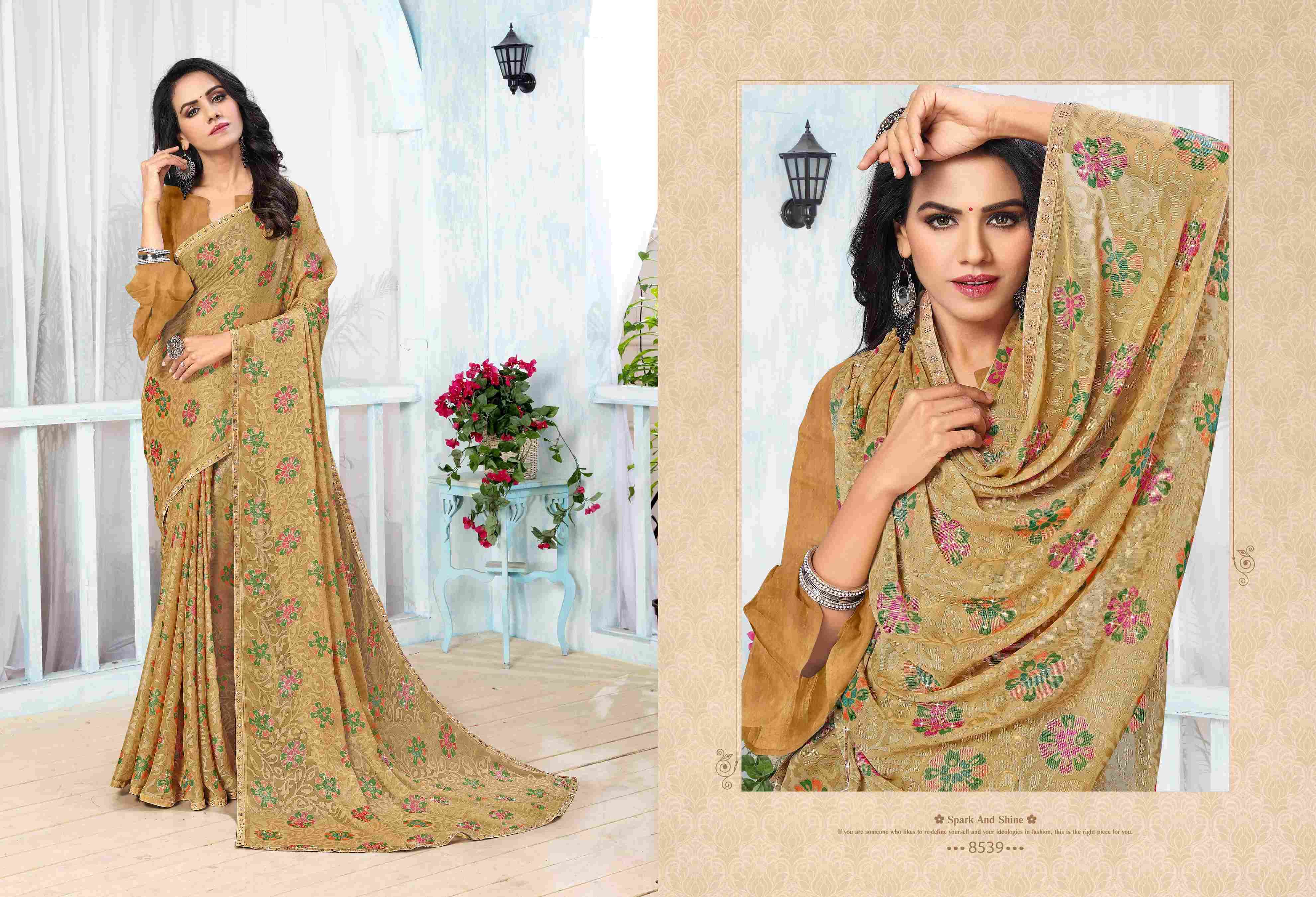 KANCHANA BY BARGAD INDIAN TRADITIONAL WEAR COLLECTION BEAUTIFUL STYLISH FANCY COLORFUL PARTY WEAR & OCCASIONAL WEAR BRASSO PRINT SAREES AT WHOLESALE PRICE