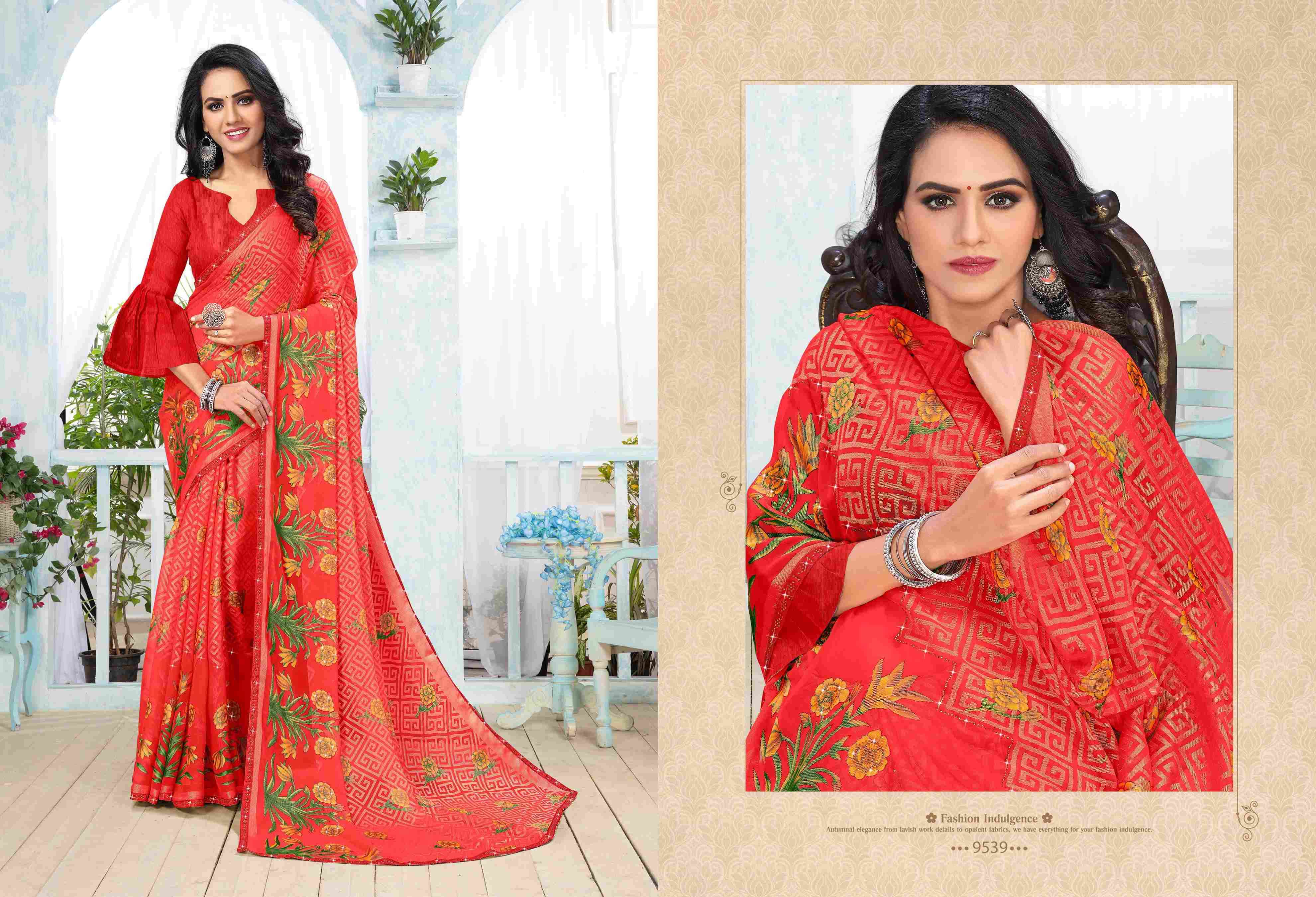 KANCHANA BY BARGAD INDIAN TRADITIONAL WEAR COLLECTION BEAUTIFUL STYLISH FANCY COLORFUL PARTY WEAR & OCCASIONAL WEAR BRASSO PRINT SAREES AT WHOLESALE PRICE