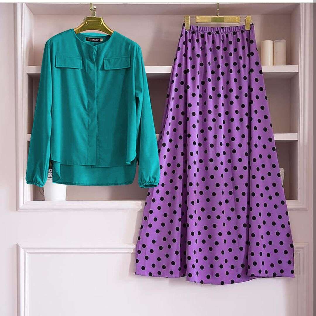 VD-804-3229 BY KAAMIRI 01 TO 09 SERIES BEAUTIFUL COLOURFUL STYLISH DESIGNER PRINTED CASUAL WEAR READY TO WEAR SLUB COTTON TUNIC TOP AND SKIRT AT WHOLESALE PRICE